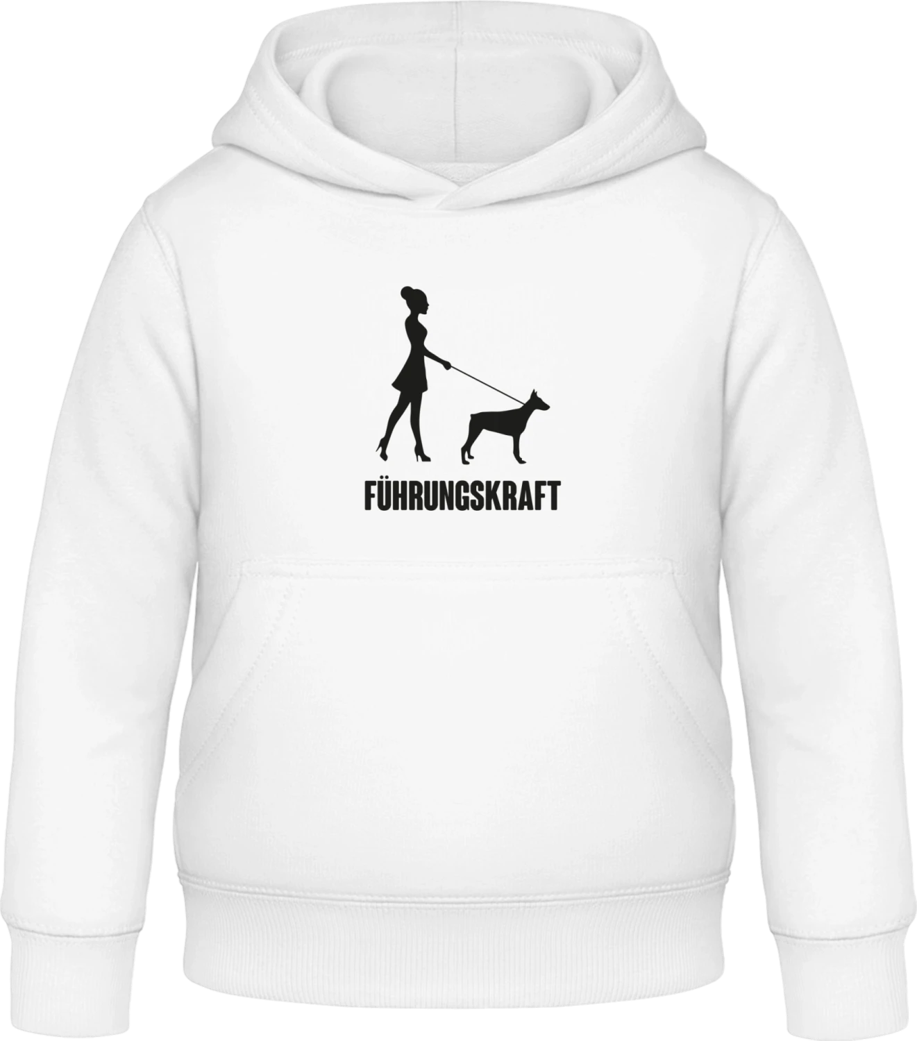 Führungskraft Frau mit Huhnd - Arctic white Awdis Hoodie Kids - Front