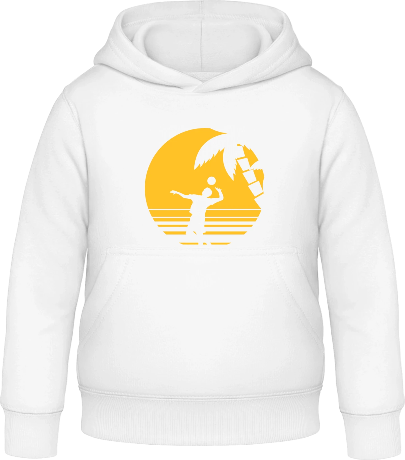 Beach Volleyball Sunset - Arctic white Awdis Hoodie Kids - Front