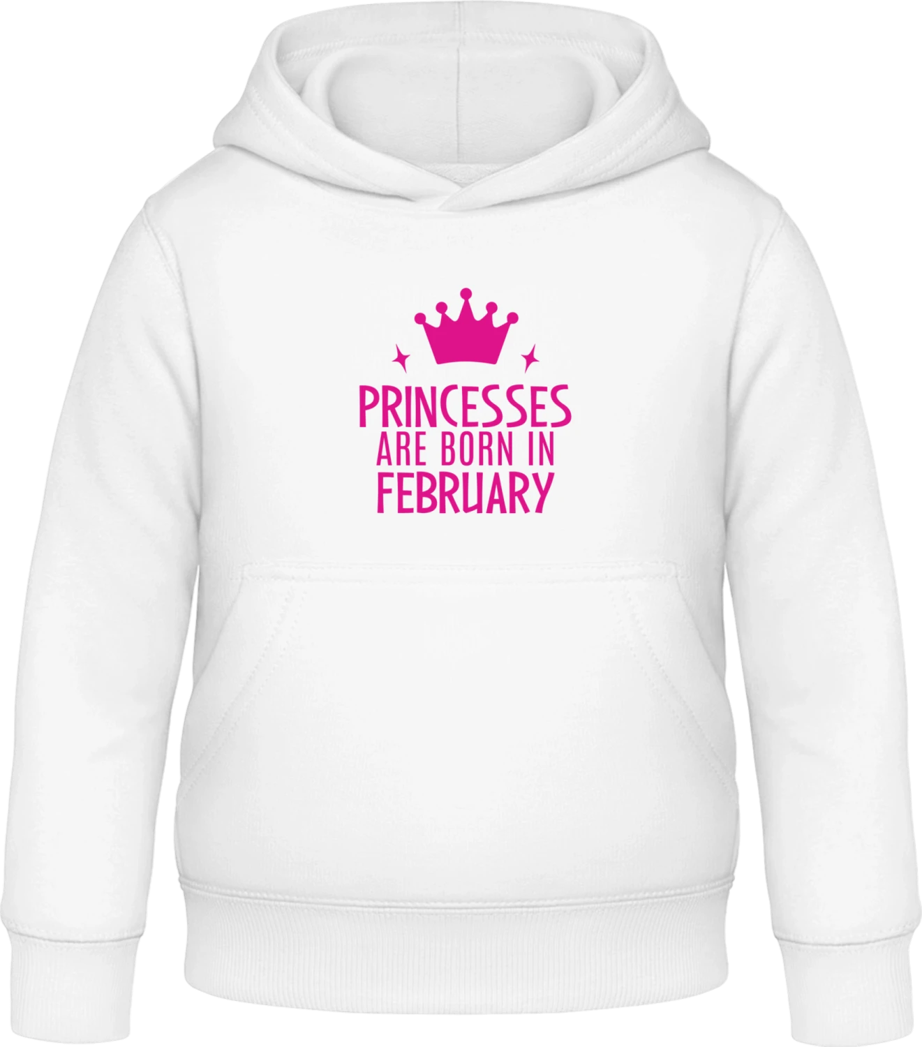 Princesses Are Born In February - Arctic white Awdis Hoodie Kids - Front