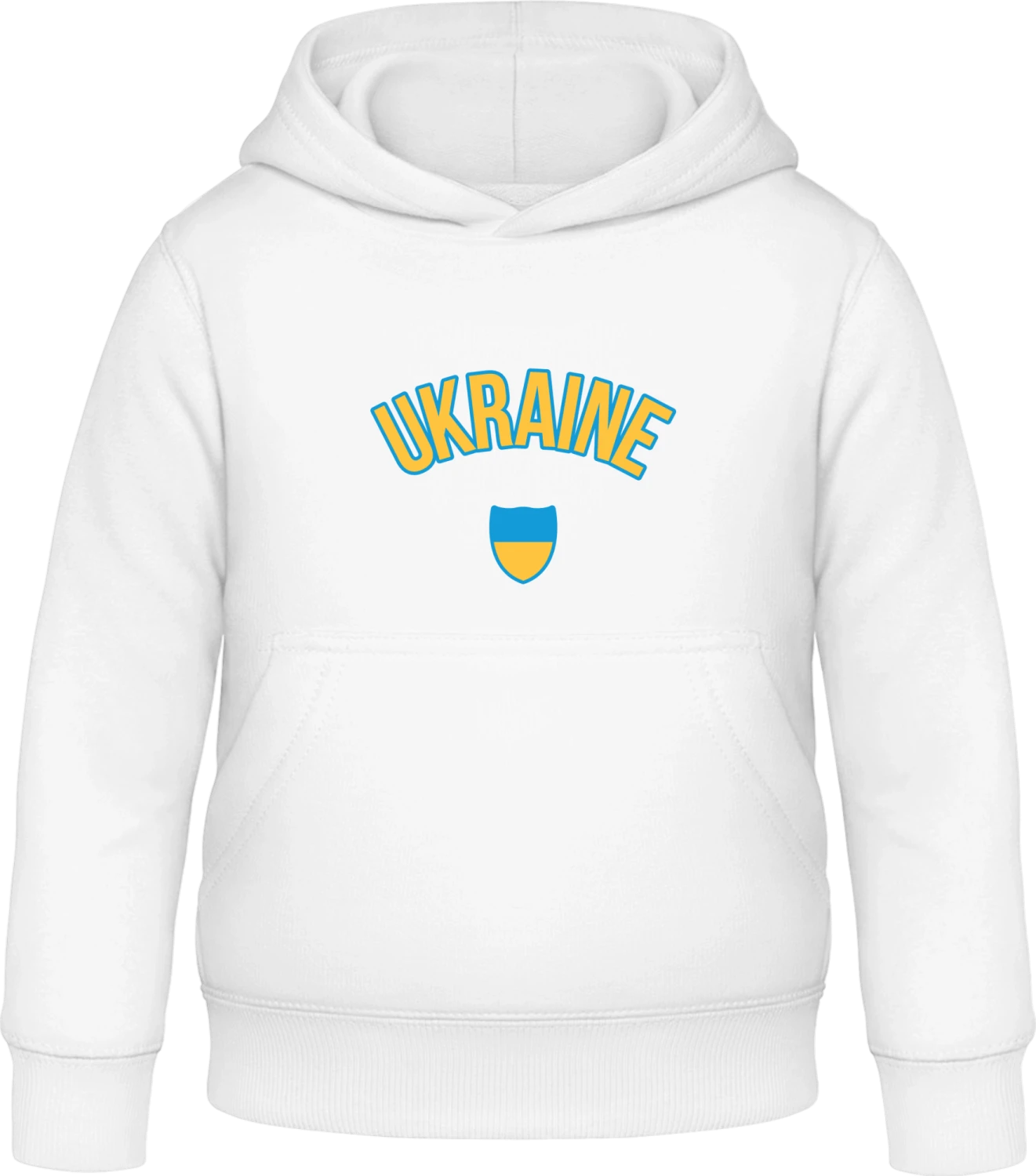 UKRAINE Football Fan - Arctic white Awdis Hoodie Kids - Front