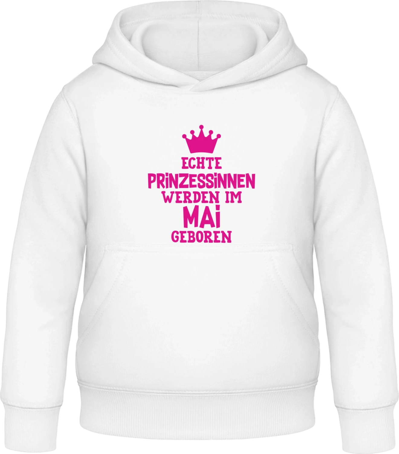 Echte Prinzessinnen werden im Mai geboren - Arctic white Awdis Hoodie Kids - Front