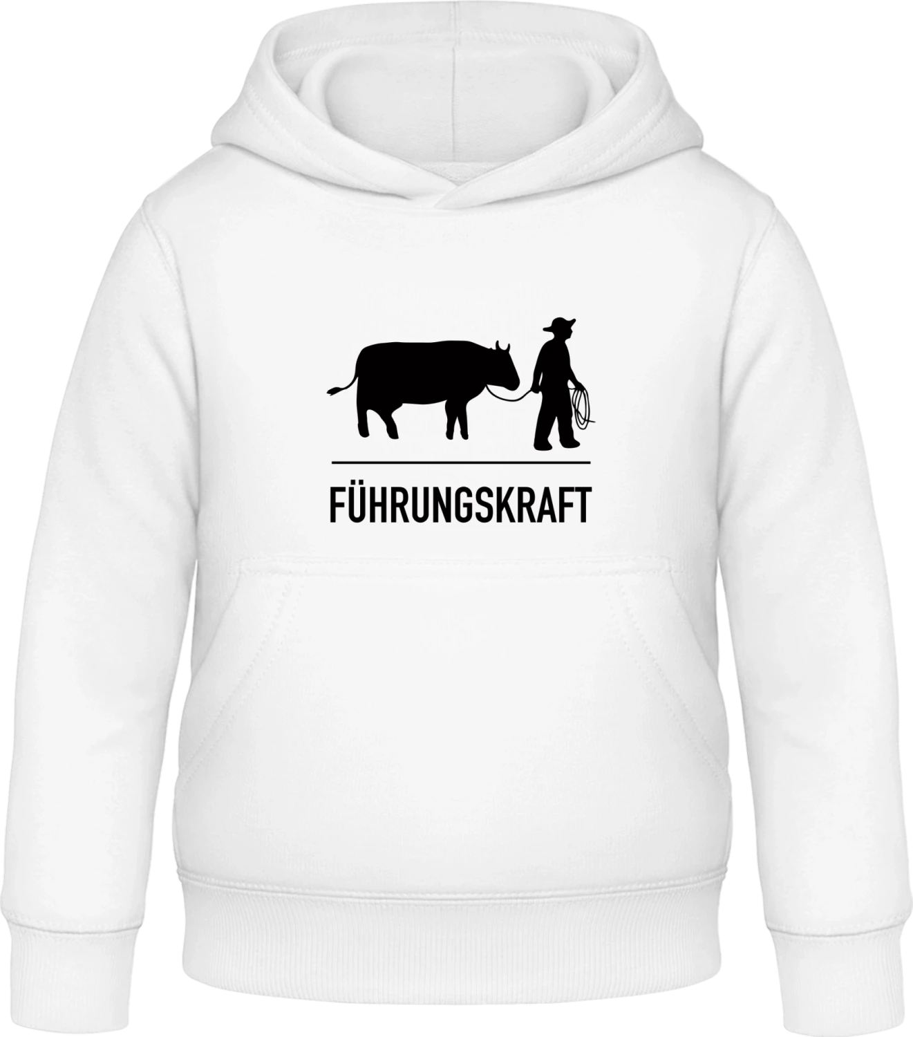 Führungskraft Kuh - Arctic white Awdis Hoodie Kids - Front