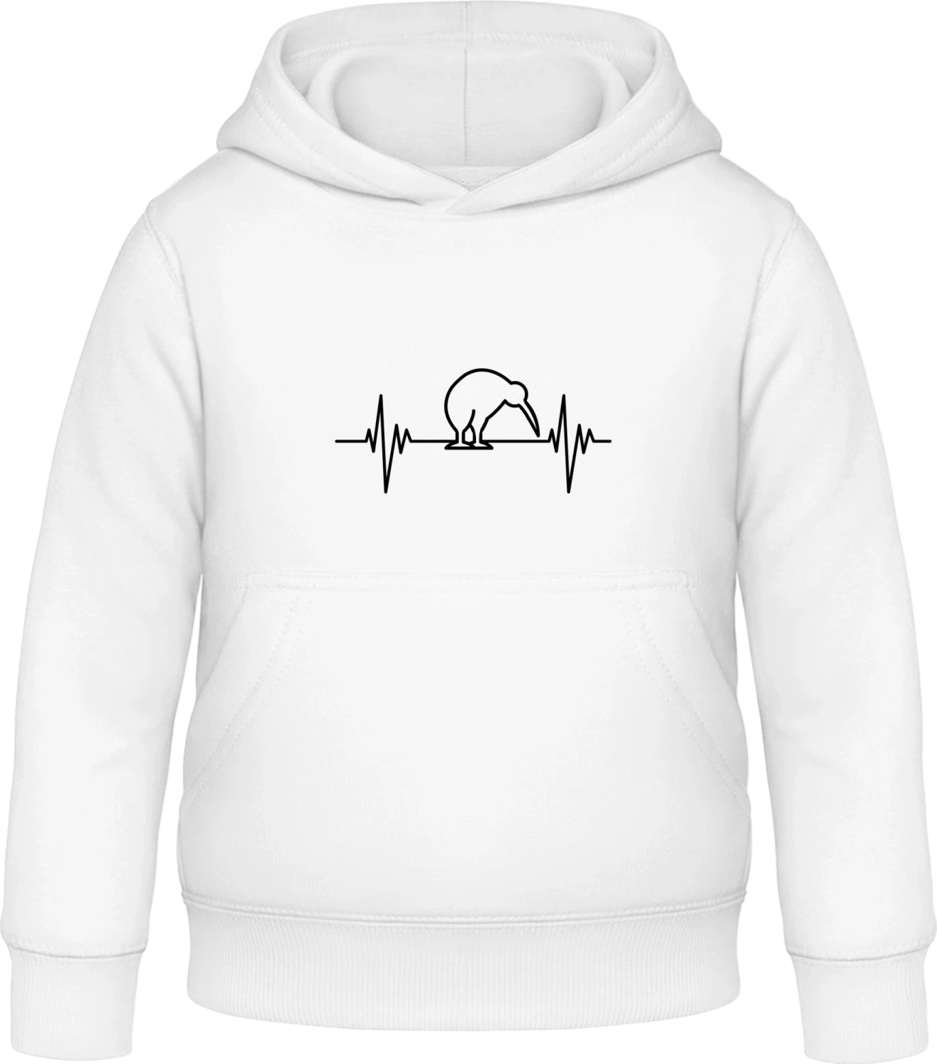 Kiwi Pulse - Arctic white Awdis Hoodie Kids - Front