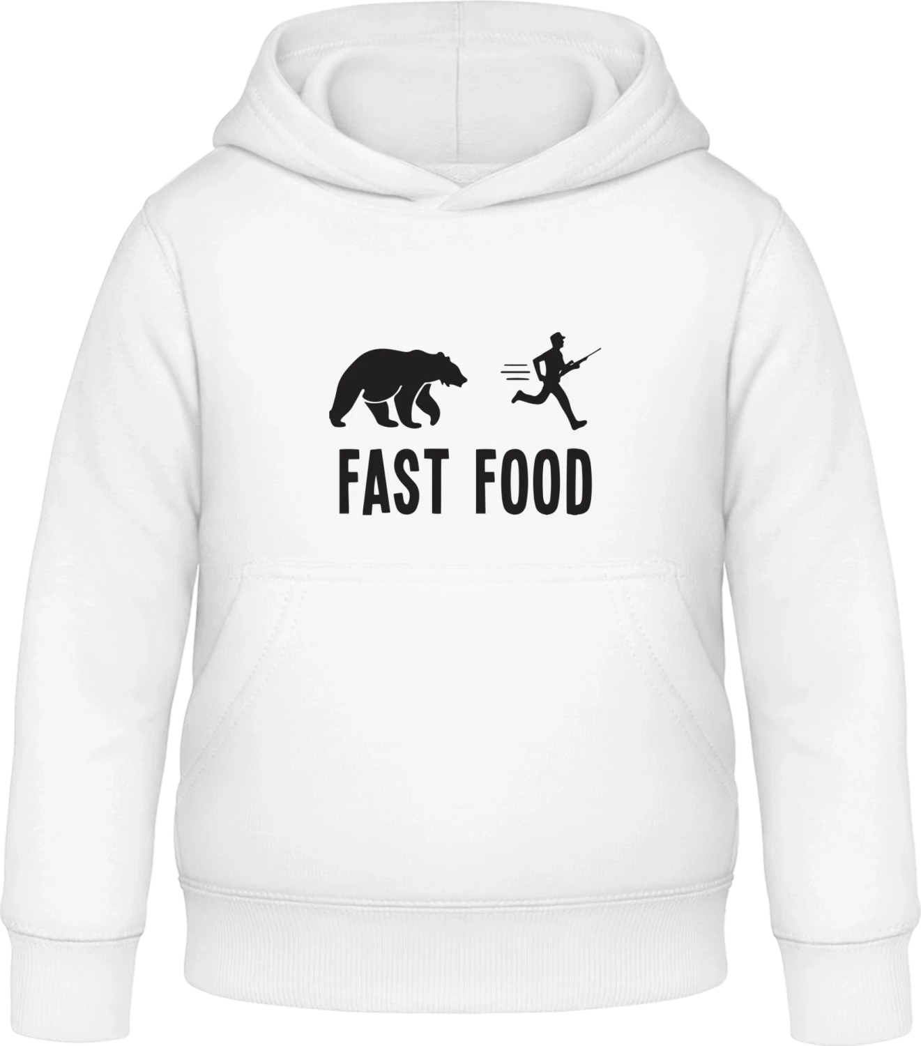 Fast Food Hunter - Arctic white Awdis Hoodie Kids - Front