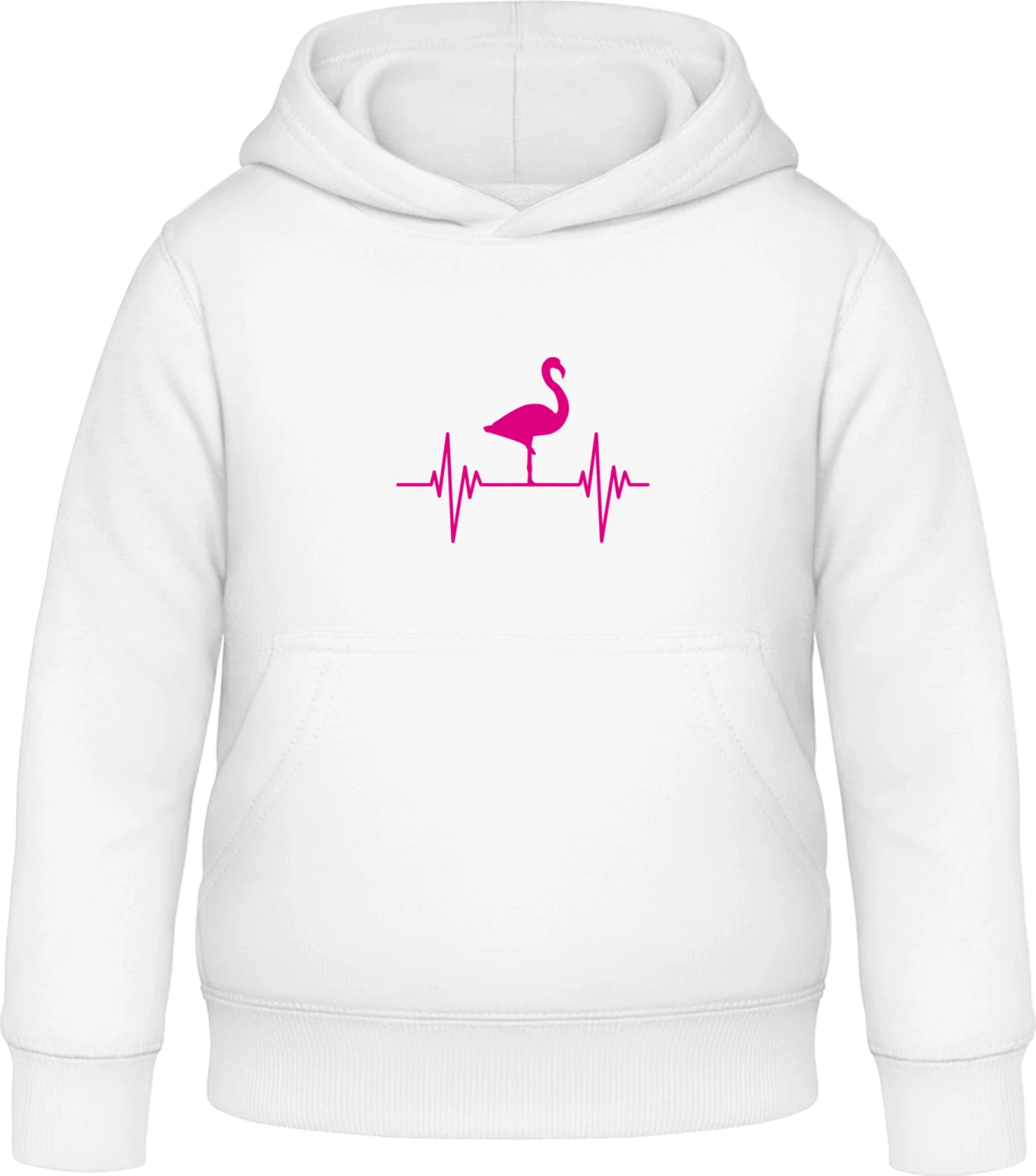 Flamingo Pulse - Arctic white Awdis Hoodie Kids - Front