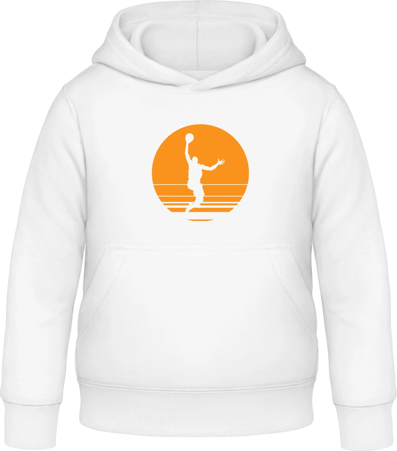 Basketball Player Sunset - Arctic white Awdis Hoodie Kids - Front