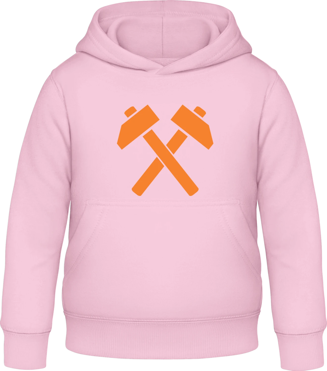 Crossed Hammers - Baby pink Awdis Hoodie Kids - Front