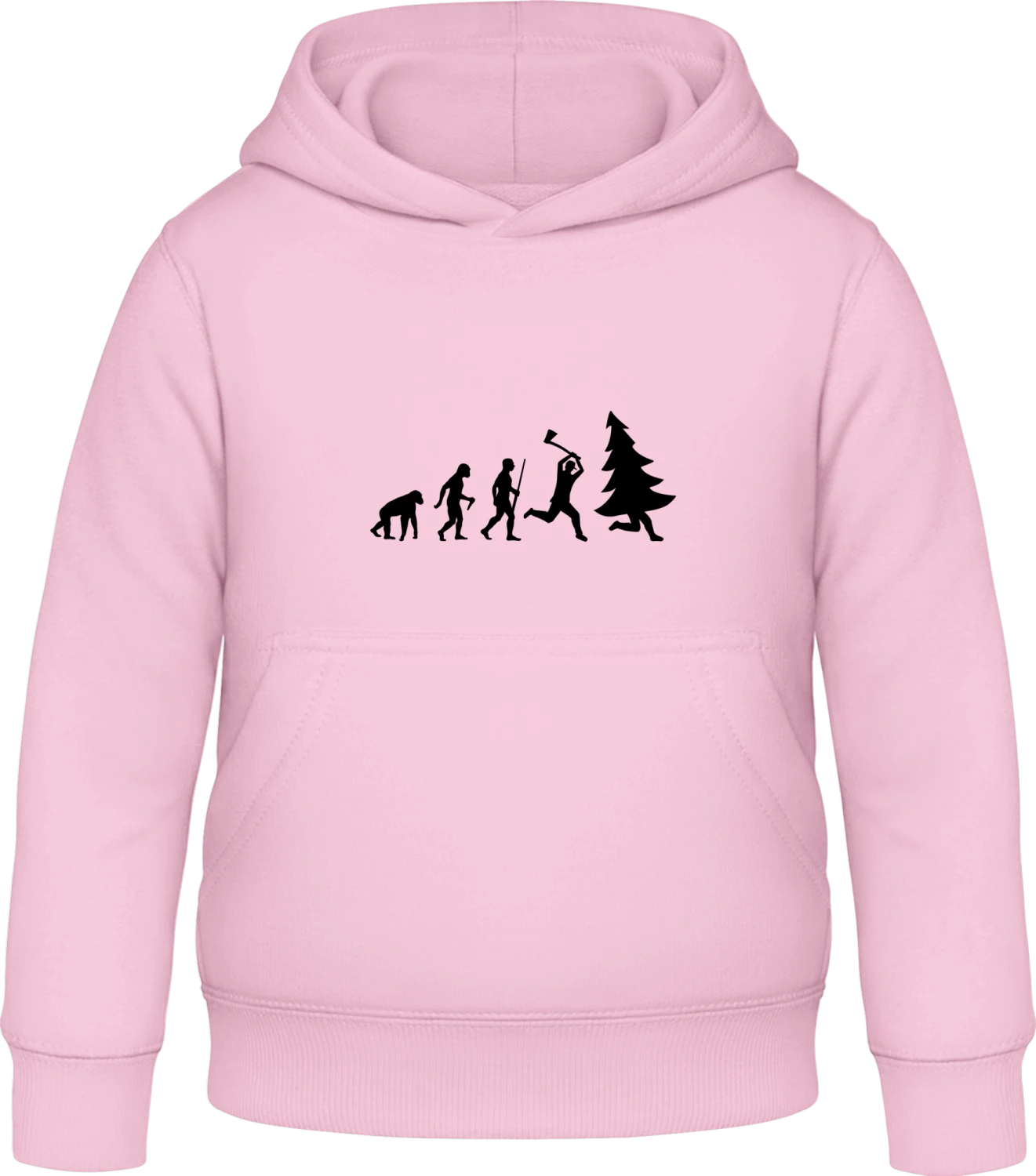 Christmas Tree Hunter Evolution - Baby pink Awdis Hoodie Kids - Front