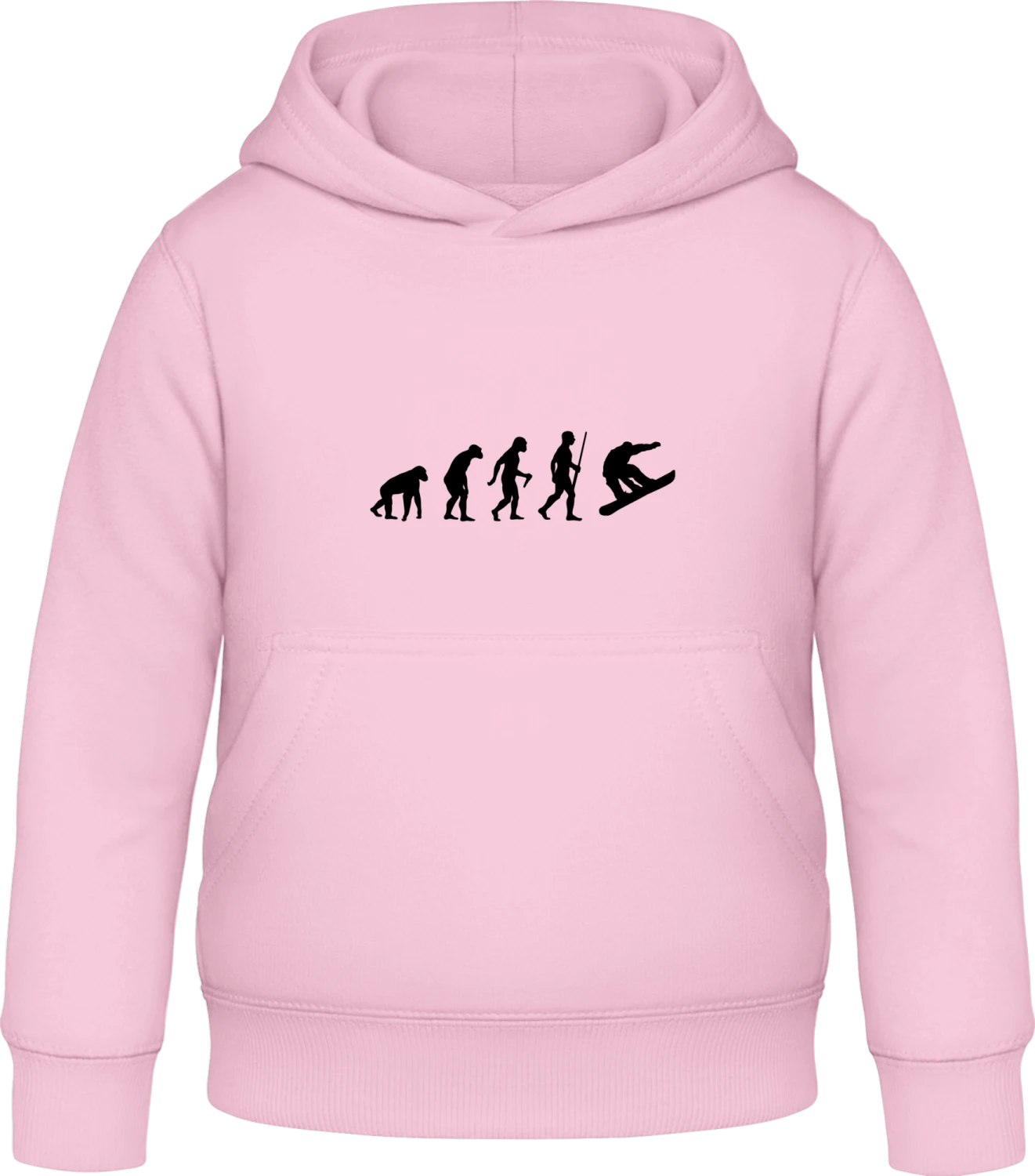 Snowboarder Progress - Baby pink Awdis Hoodie Kids - Front