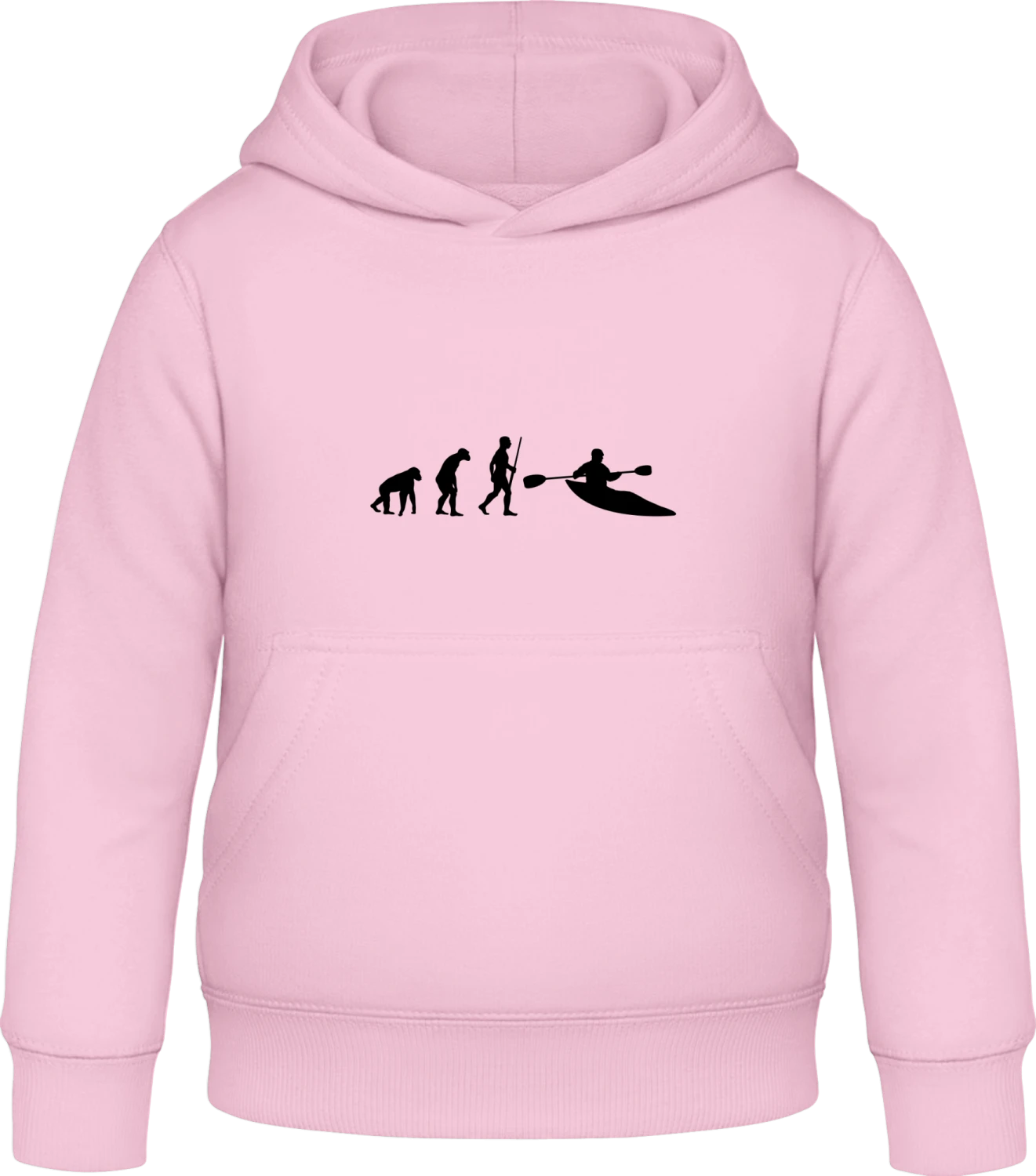 Kayaker Evolution - Baby pink Awdis Hoodie Kids - Front