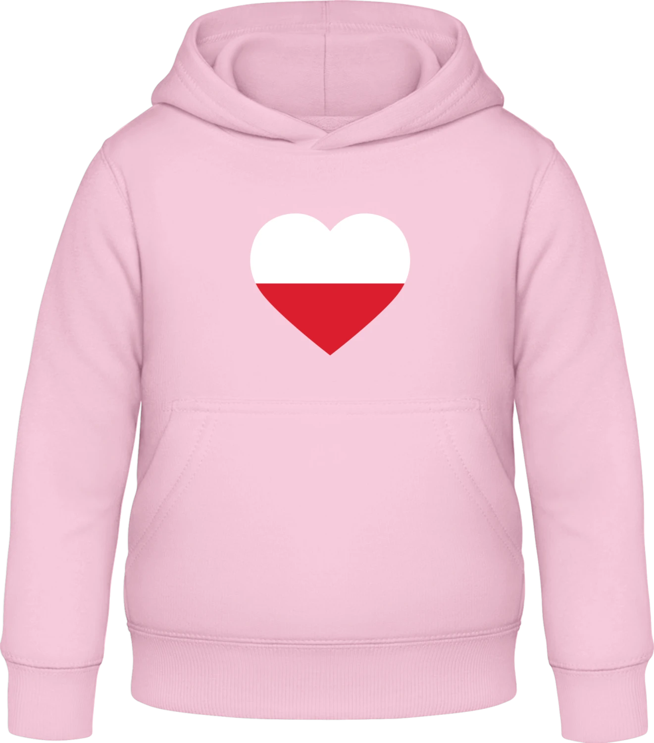 Poland Heart Flag - Baby pink Awdis Hoodie Kids - Front