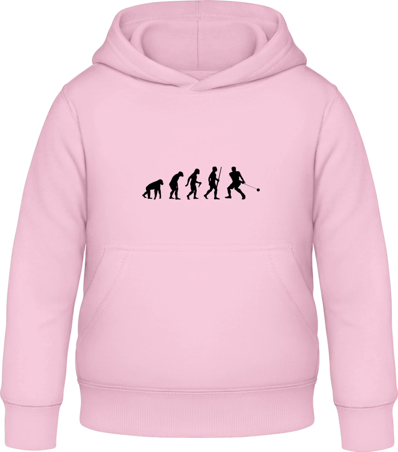 Hammer Throw Evolution - Baby pink Awdis Hoodie Kids - Front