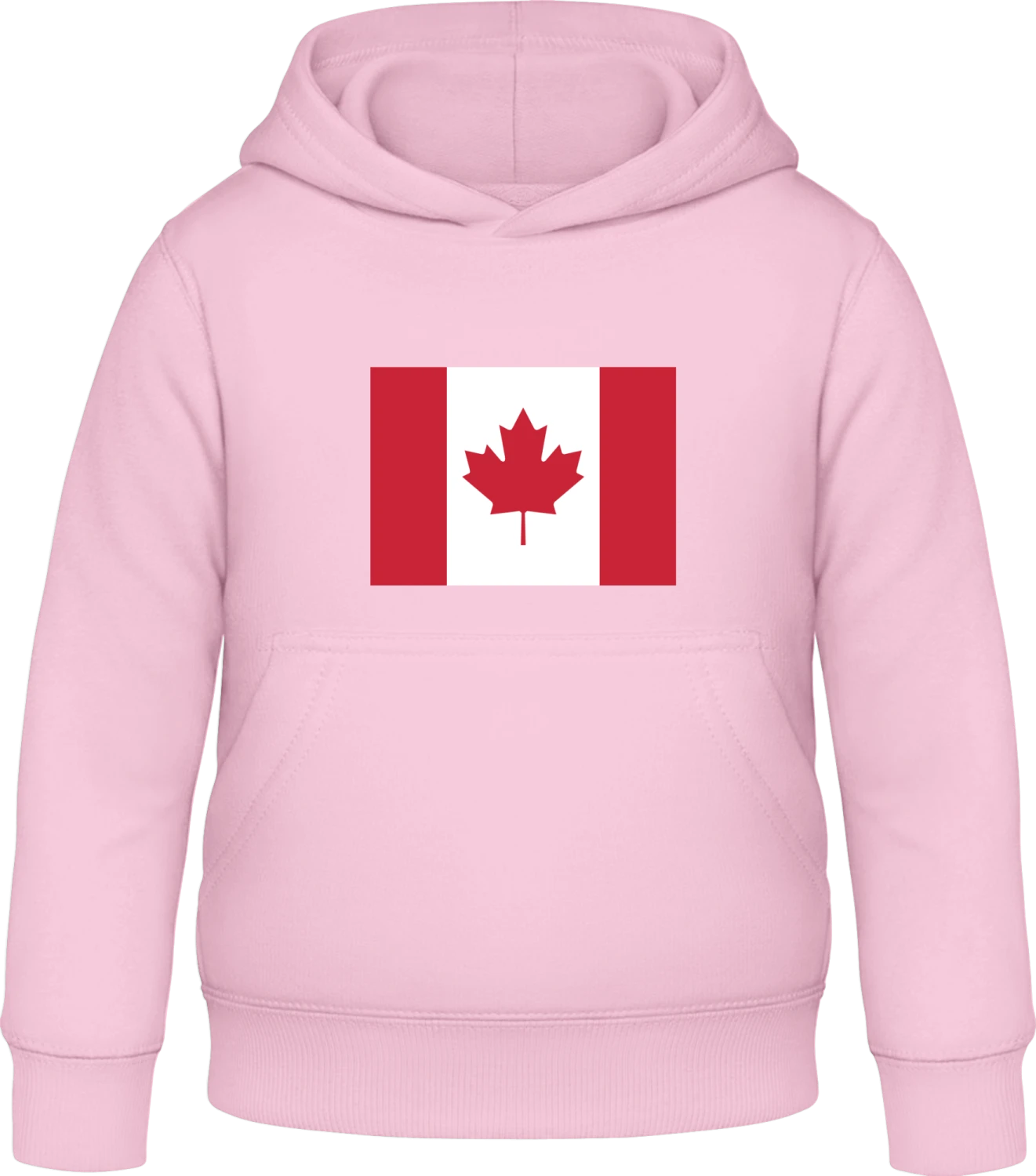 Canada Flag - Baby pink Awdis Hoodie Kids - Front