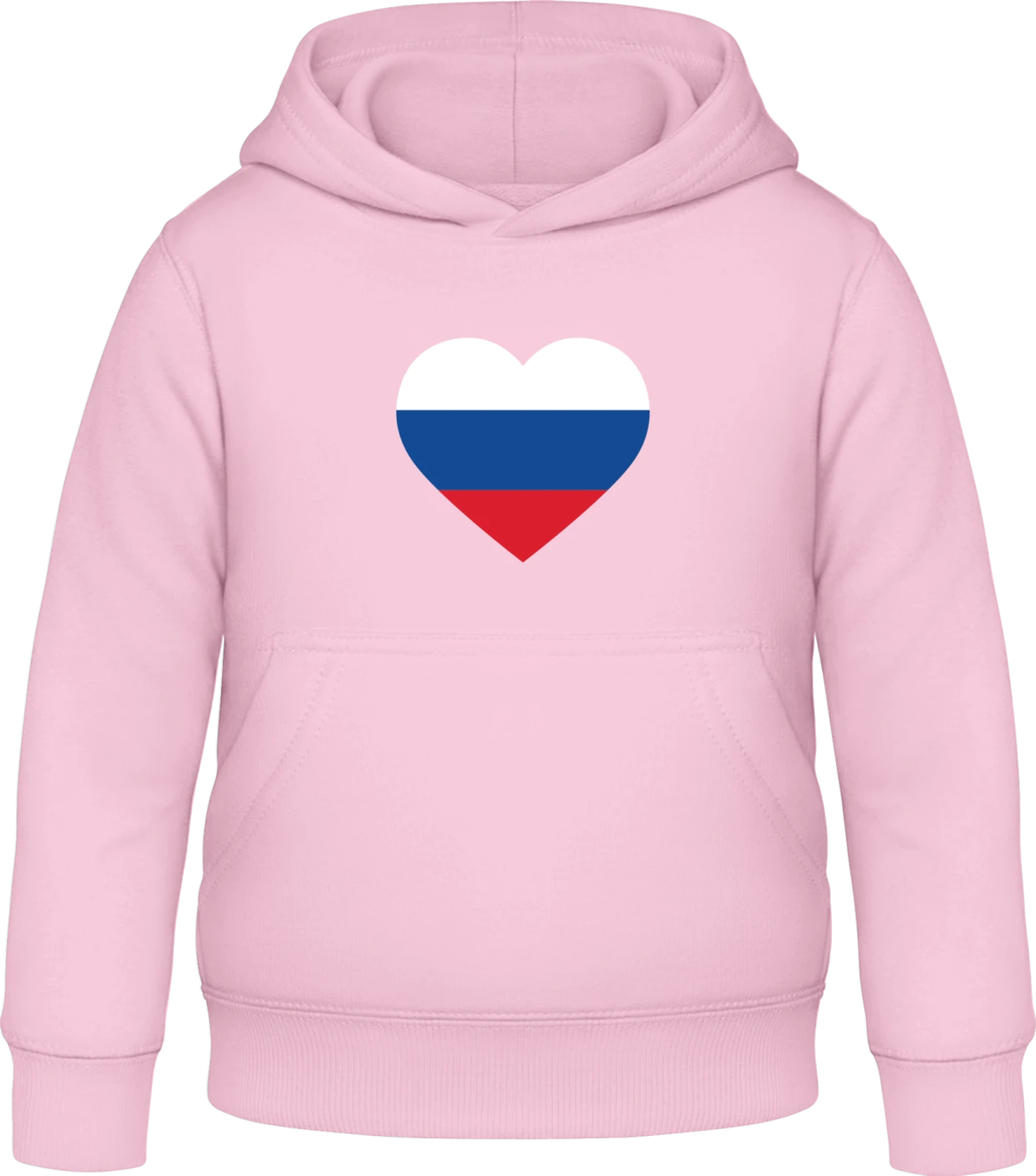 Russia Heart Flag - Baby pink Awdis Hoodie Kids - Front