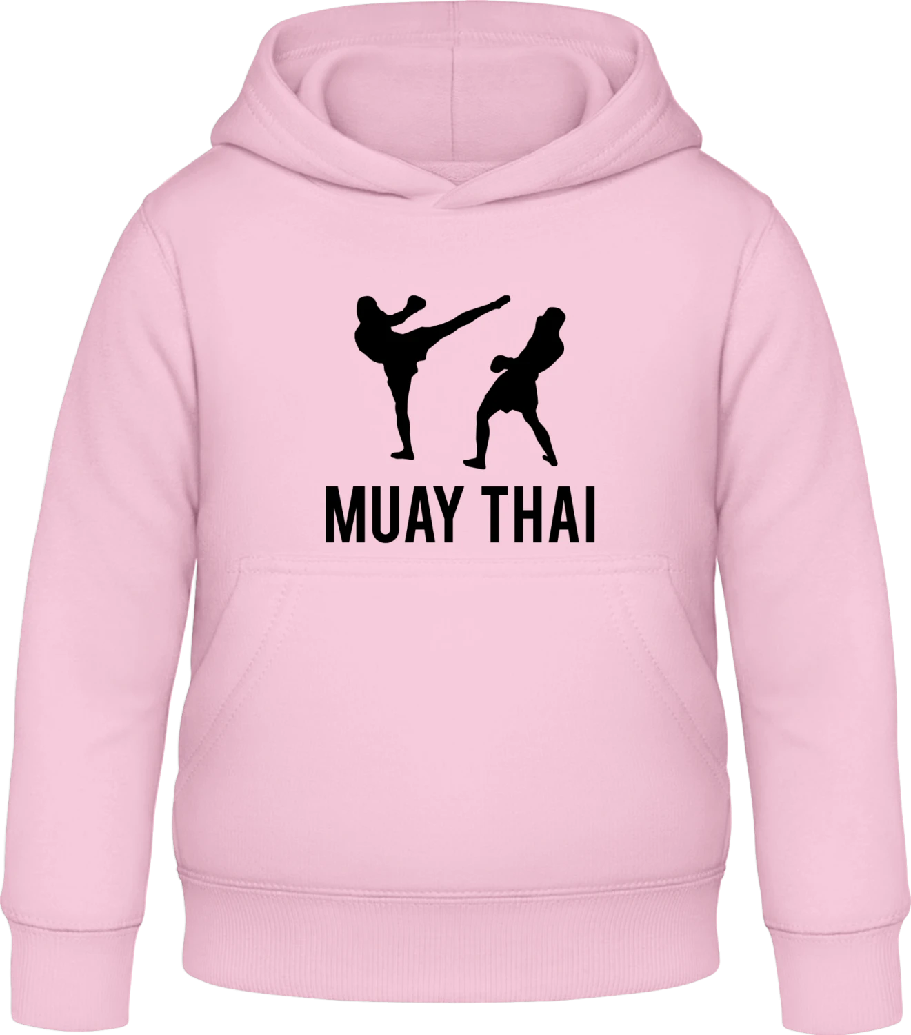 Muay Thai Silhouette - Baby pink Awdis Hoodie Kids - Front