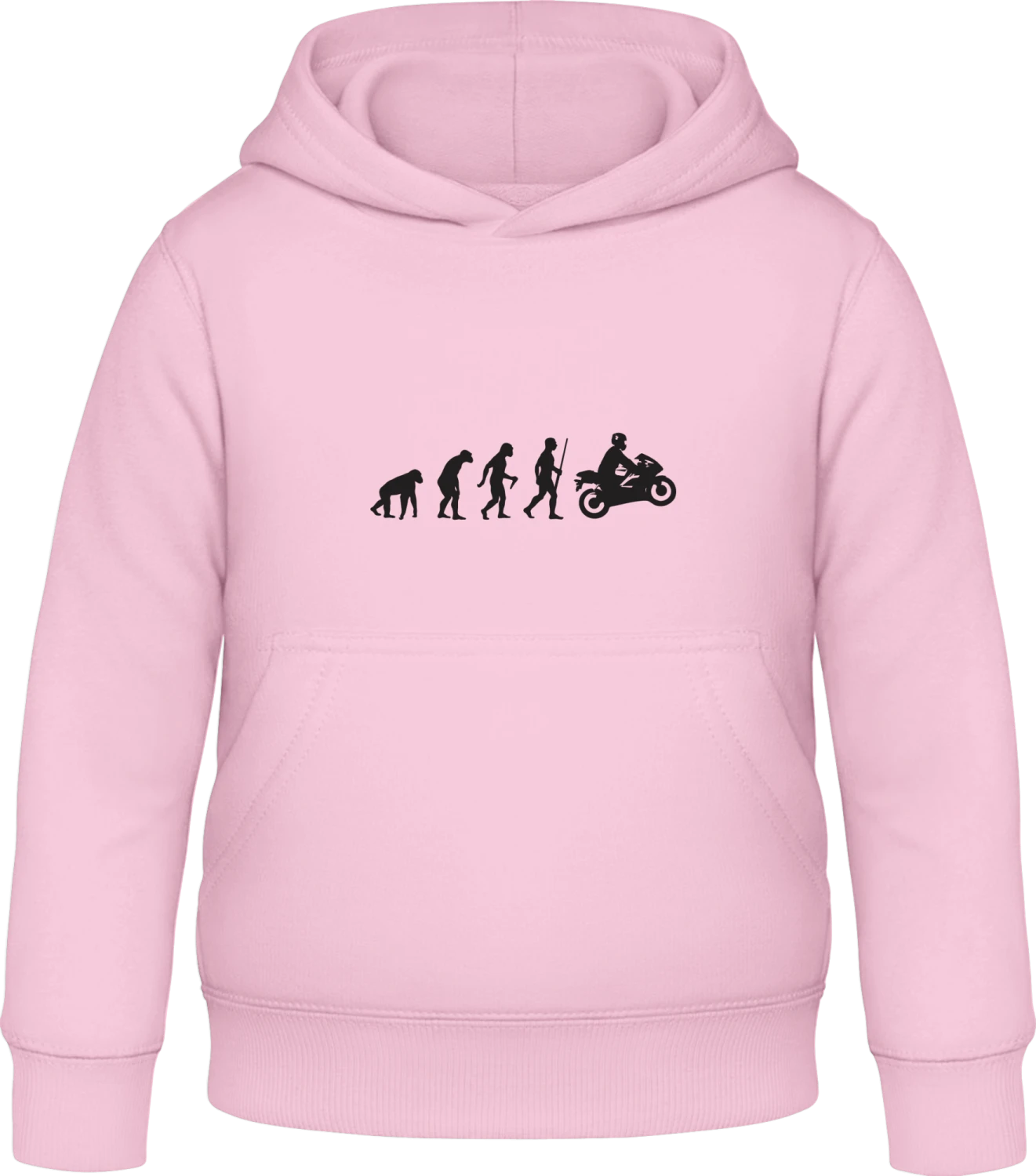 Born To Ride Motorbike Evolution - Baby pink Awdis Hoodie Kids - Front