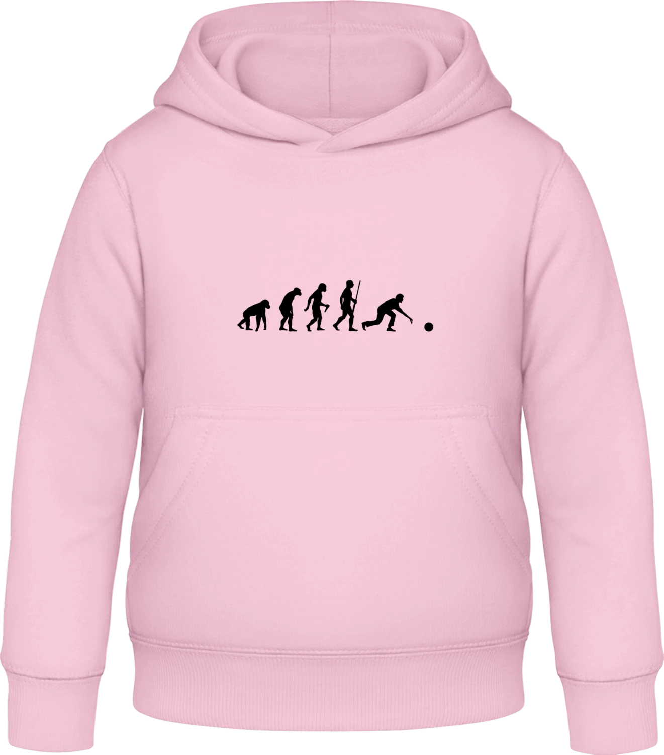 Ninepins Evolution Bowl - Baby pink Awdis Hoodie Kids - Front