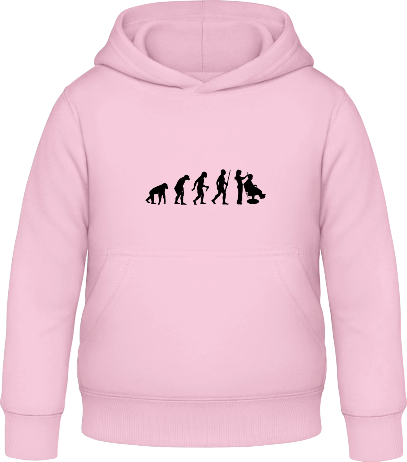 Hairdresser Evolution - Baby pink Awdis Hoodie Kids - Front