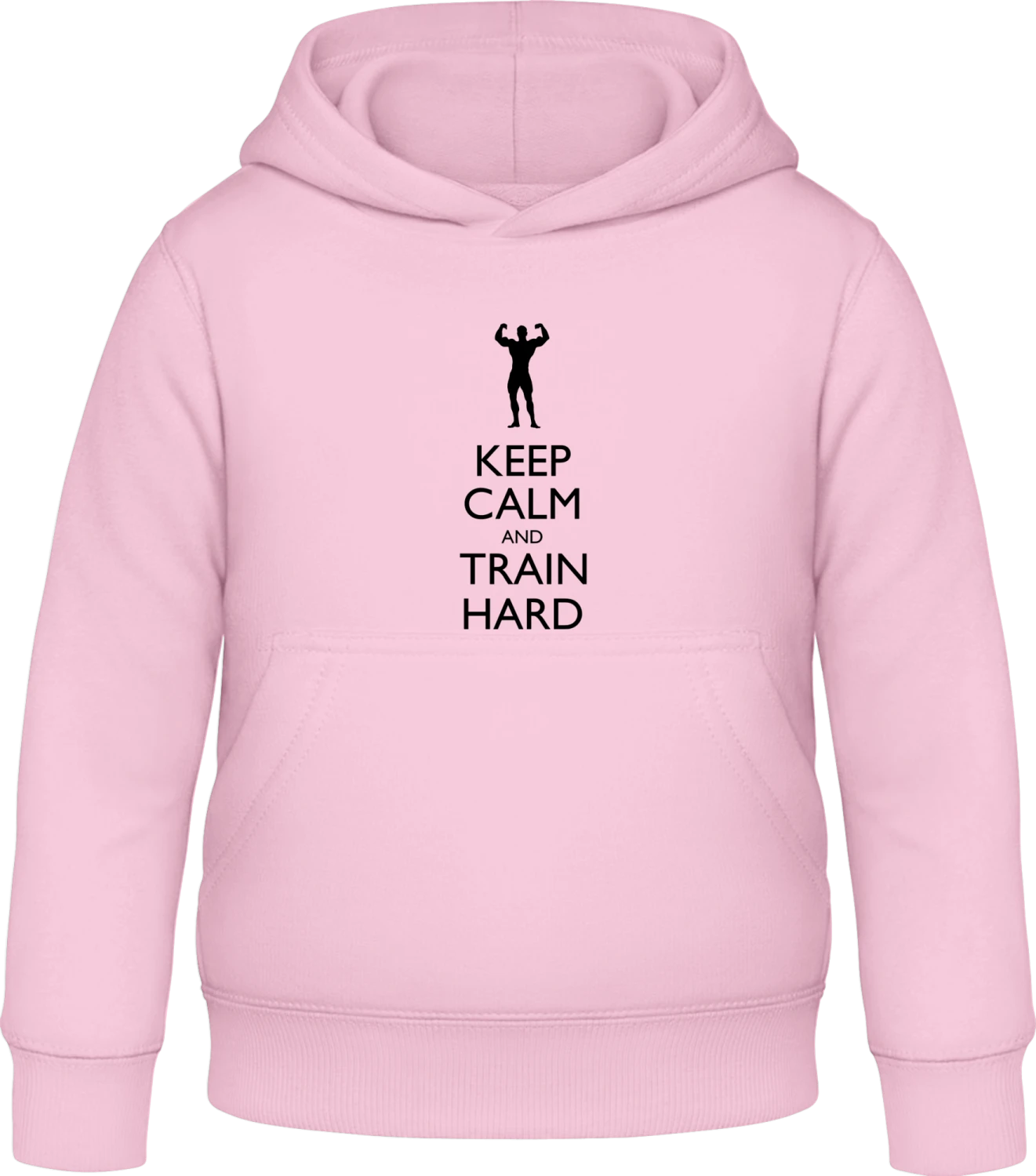 Keep Calm and Train Hard - Baby pink Awdis Hoodie Kids - Front