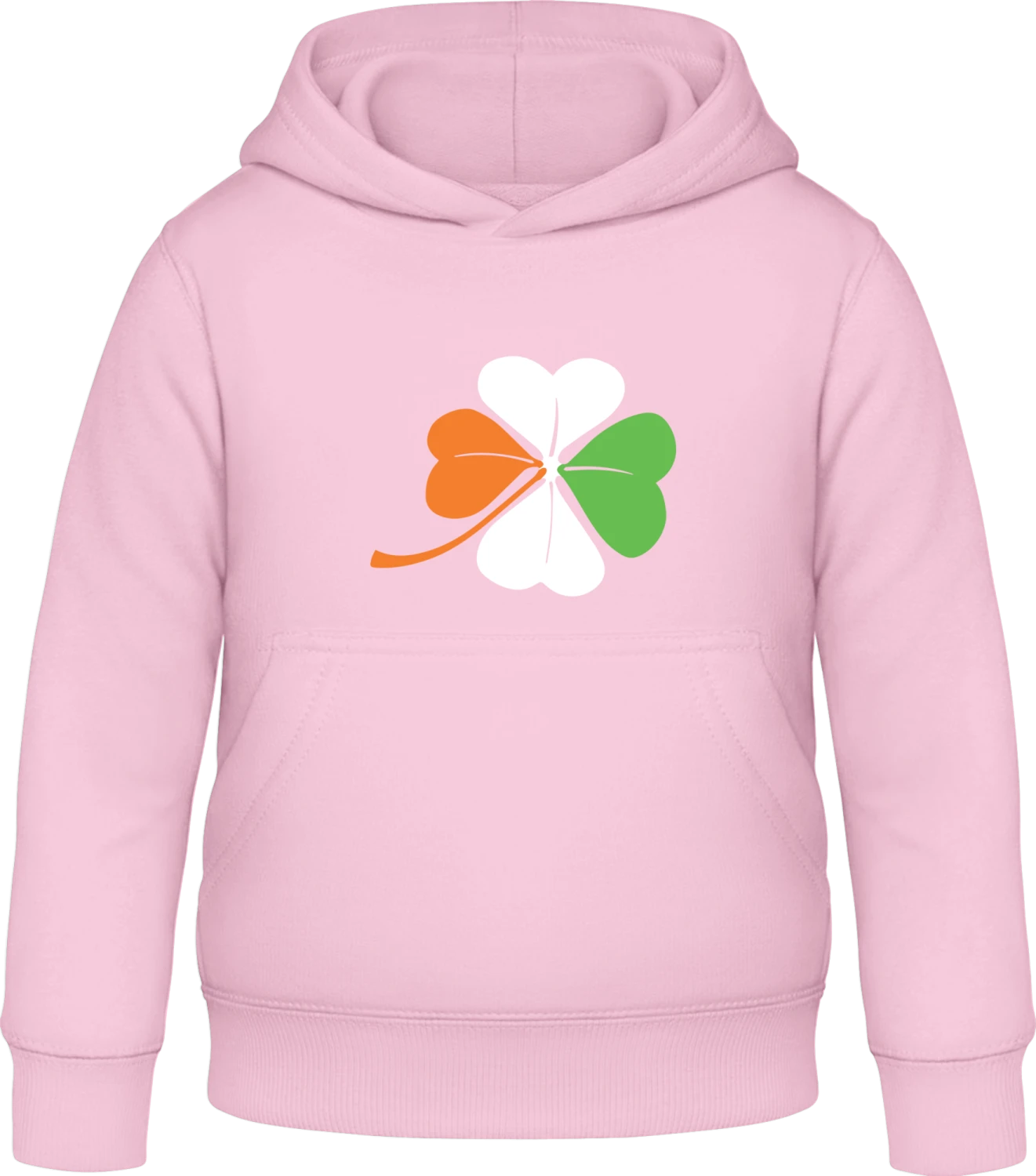 Irish Cloverleaf - Baby pink Awdis Hoodie Kids - Front