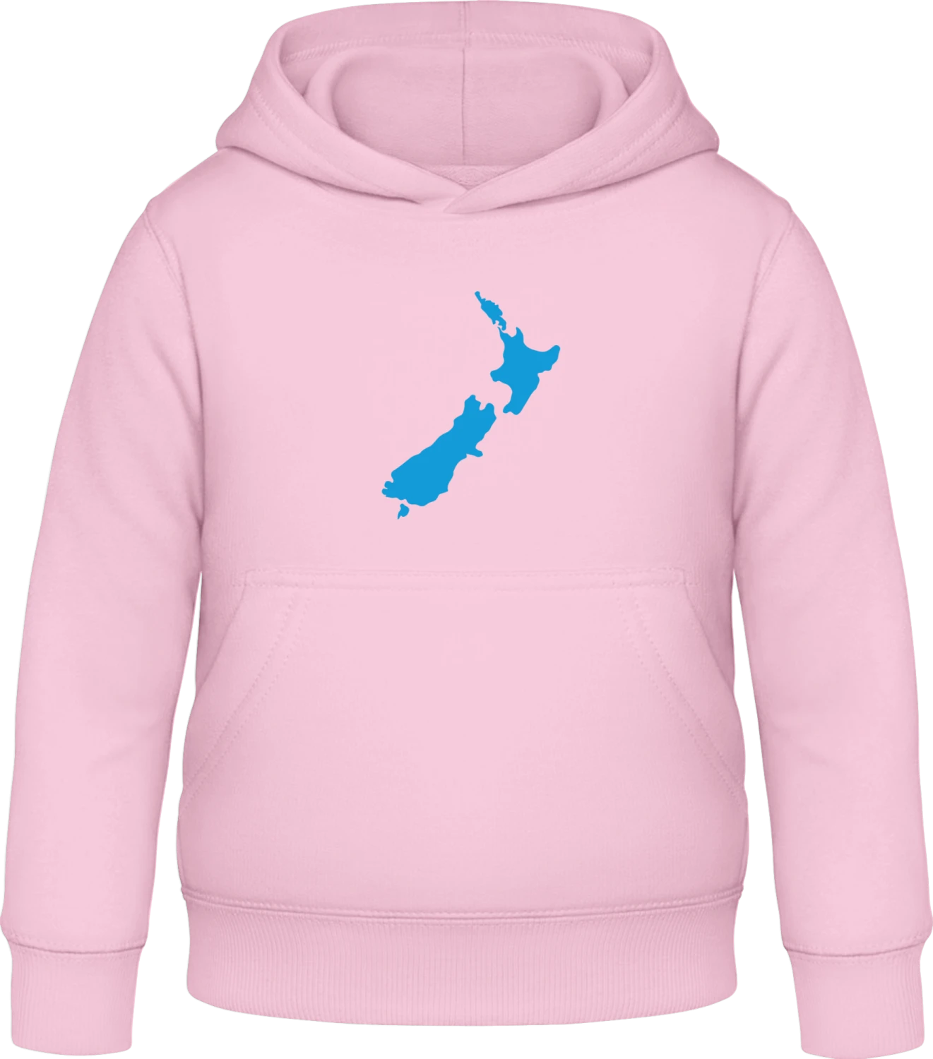 New Zealand Country Map - Baby pink Awdis Hoodie Kids - Front