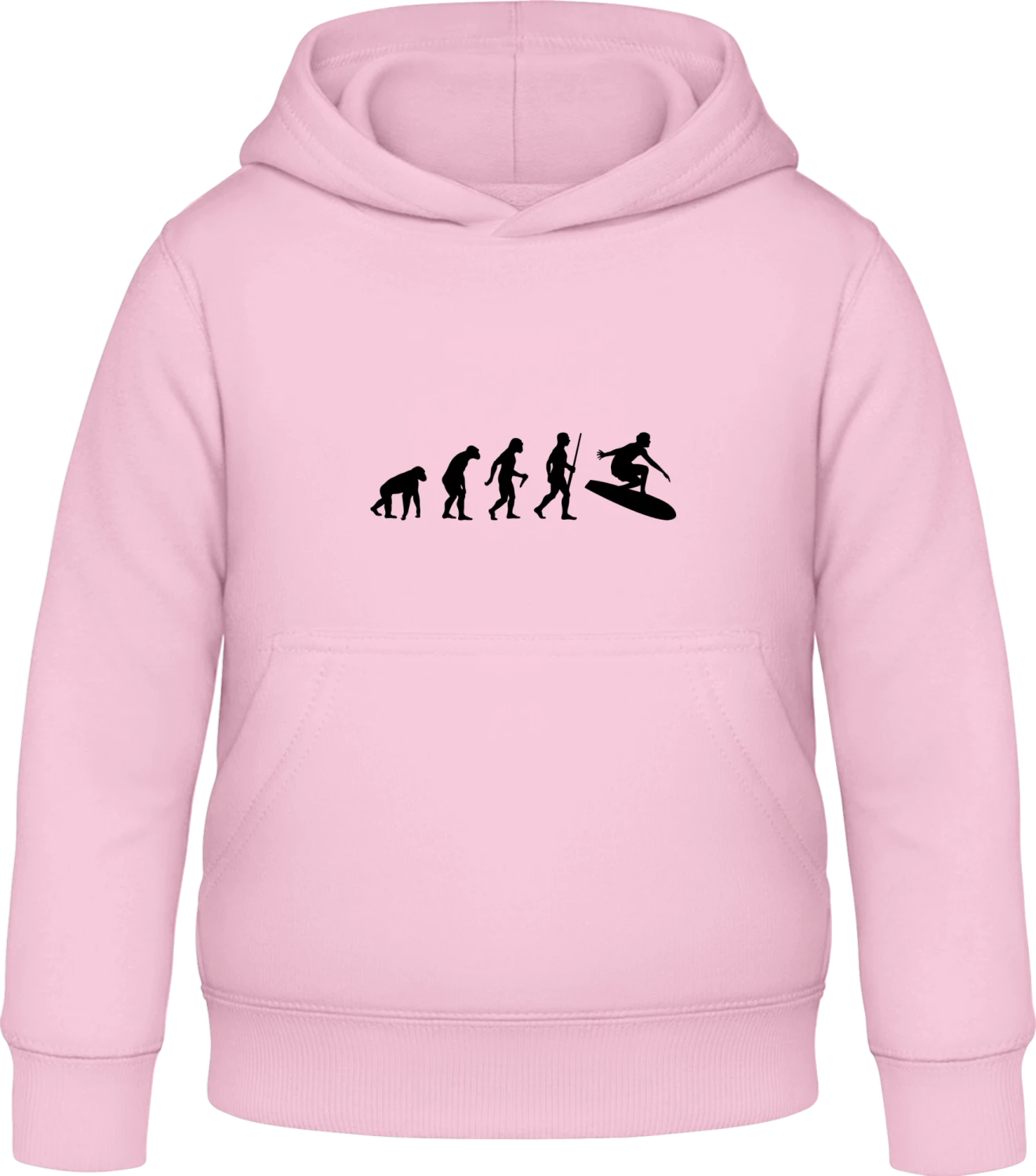 Surfing Surfer Evolution - Baby pink Awdis Hoodie Kids - Front