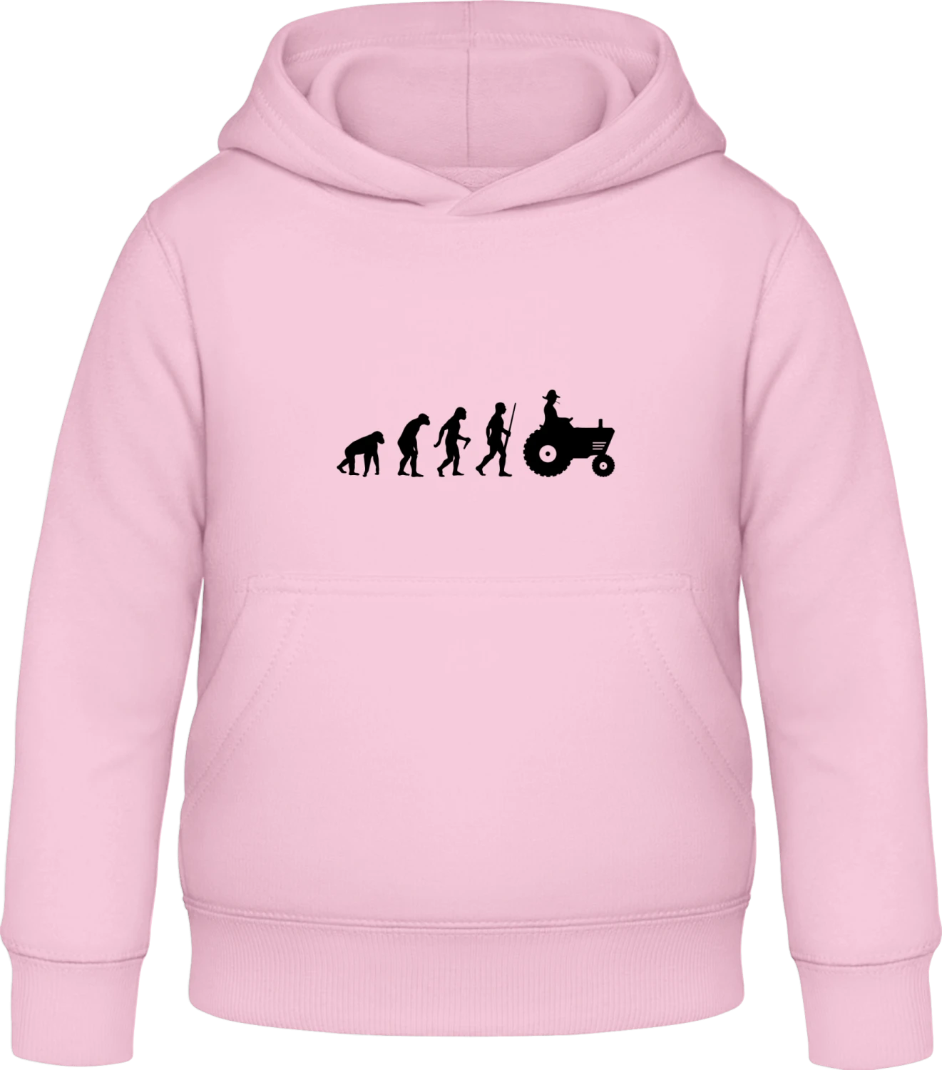 Farmer Evolution - Baby pink Awdis Hoodie Kids - Front