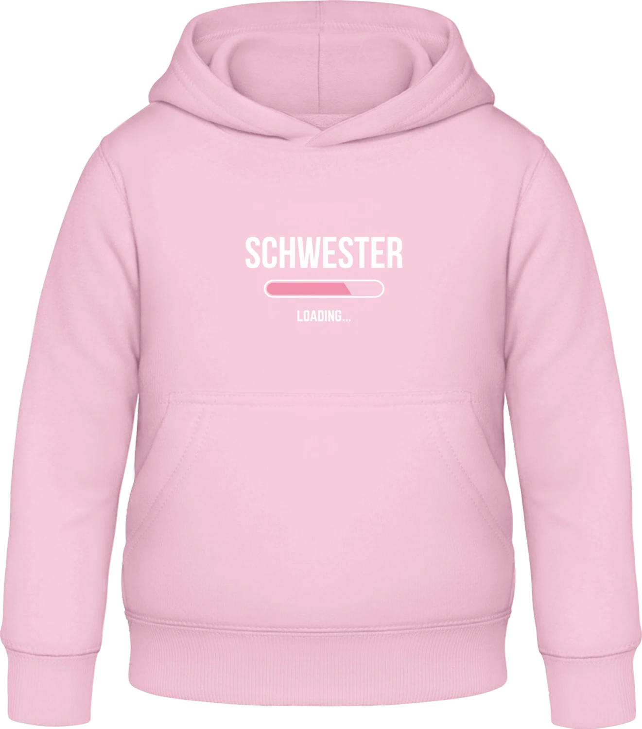 Schwester - Baby pink Awdis Hoodie Kids - Front