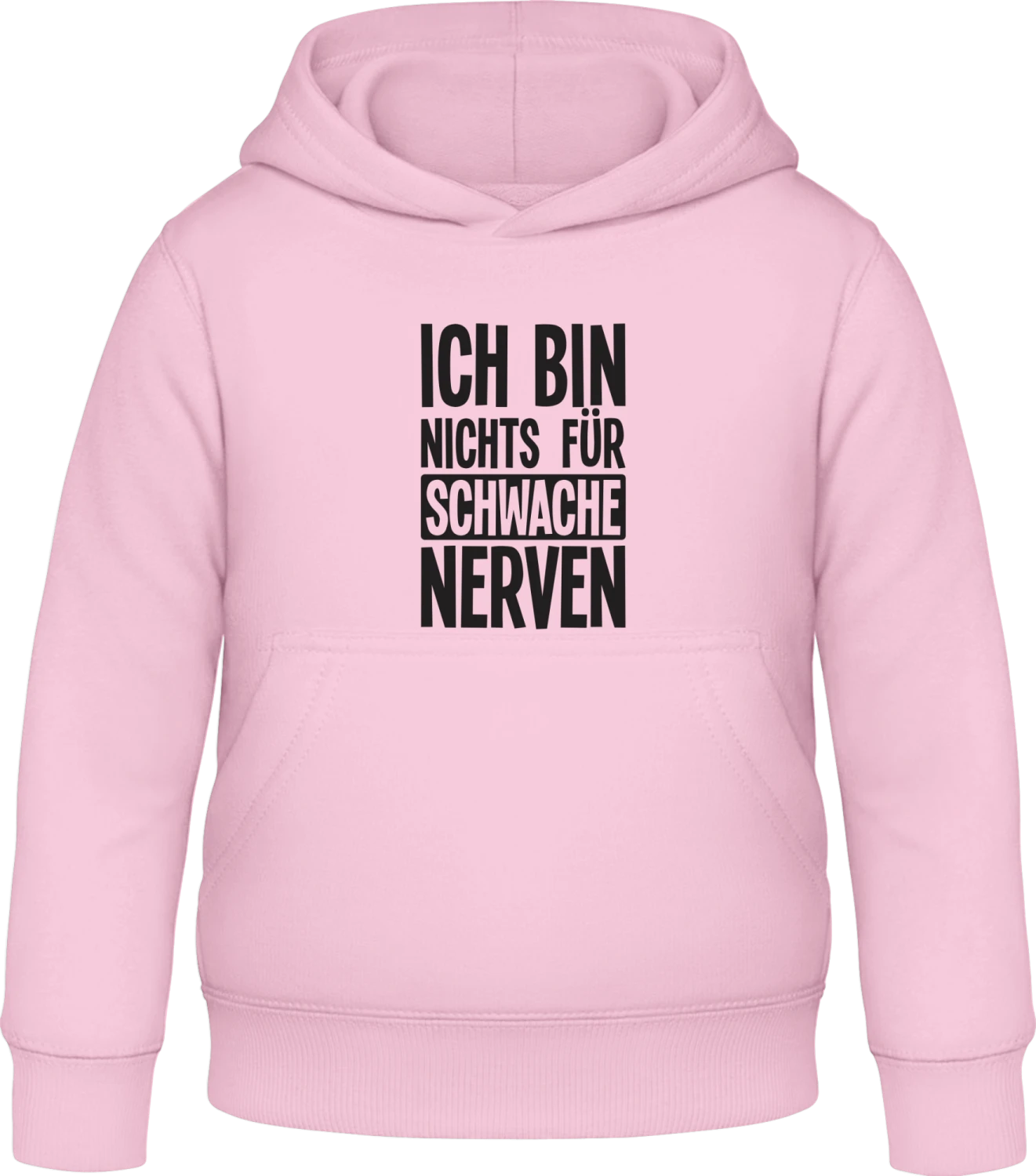 Ich bin nichts für schwache Nerven - Baby pink Awdis Hoodie Kids - Front