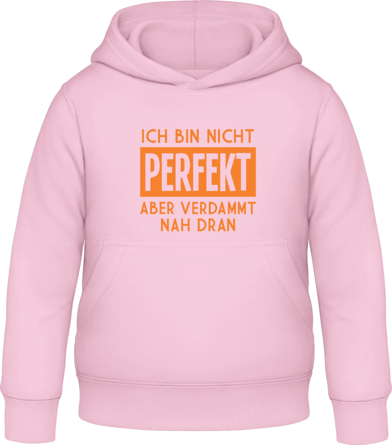 Ich bin nicht perfekt aber verdammt nah dran - Baby pink Awdis Hoodie Kids - Front