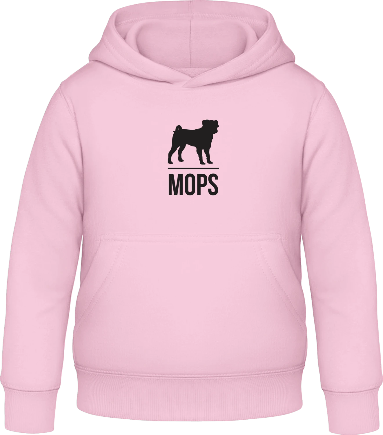 Mops - Baby pink Awdis Hoodie Kids - Front