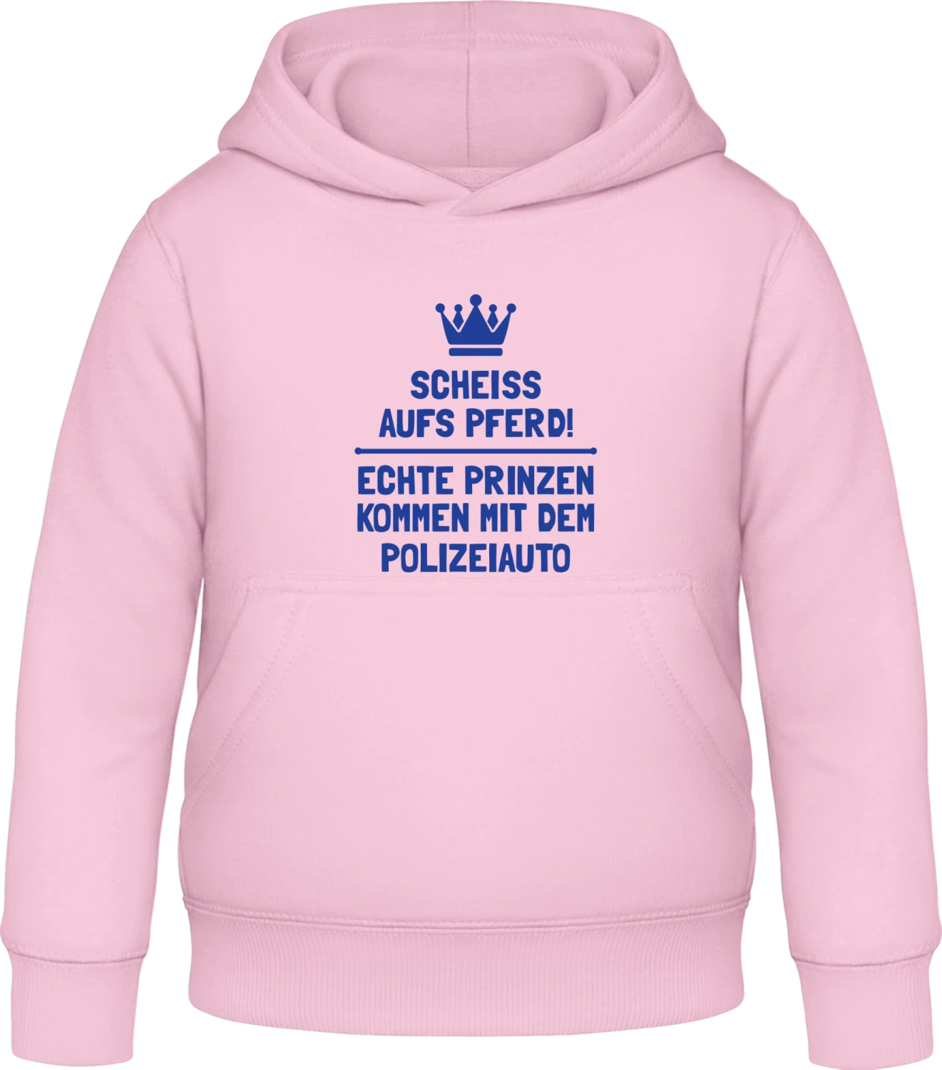 Echte Prinzen kommen mit dem Polizeiauto - Baby pink Awdis Hoodie Kids - Front