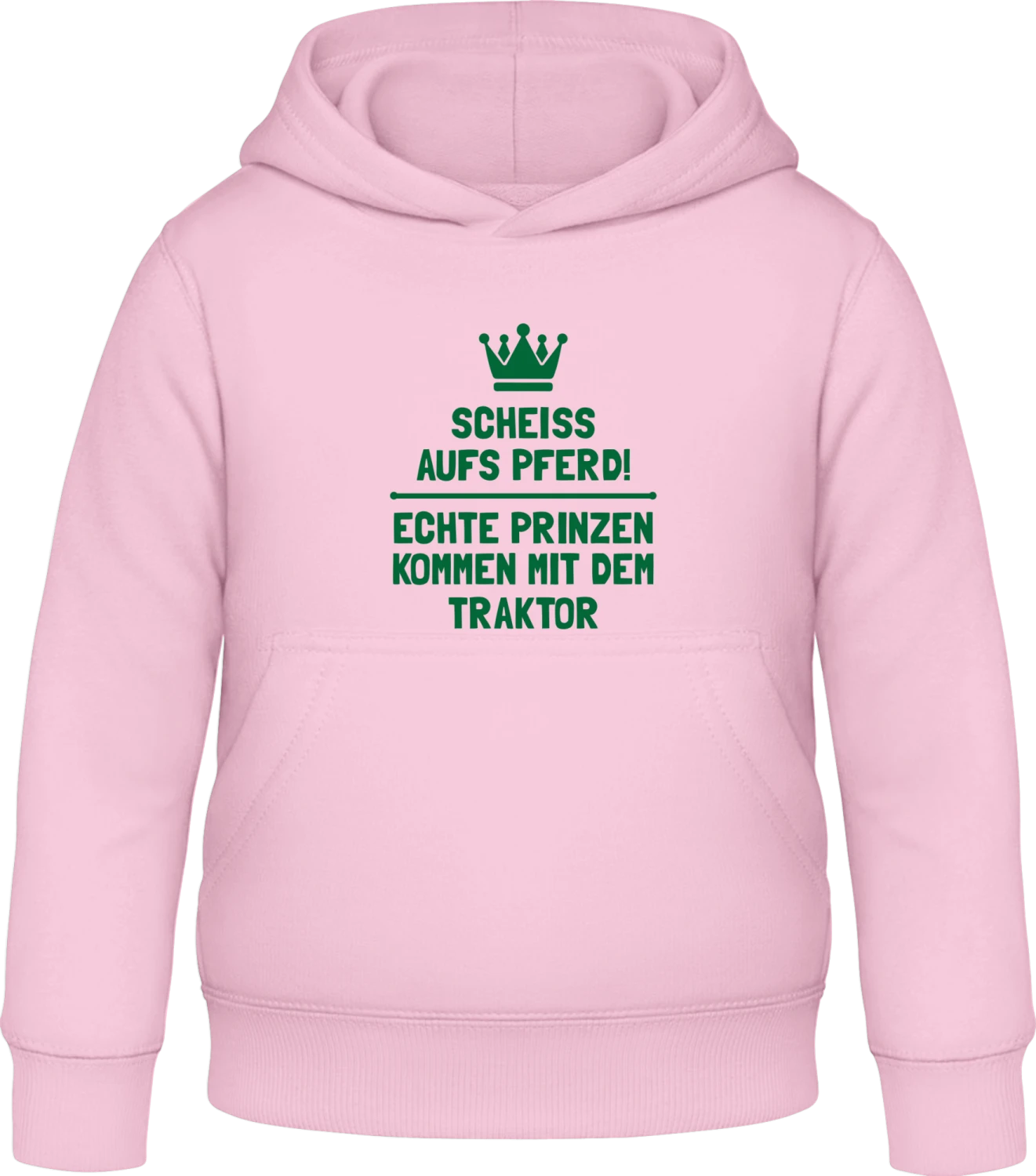 Echte Prinzen kommen mit dem Traktor - Baby pink Awdis Hoodie Kids - Front