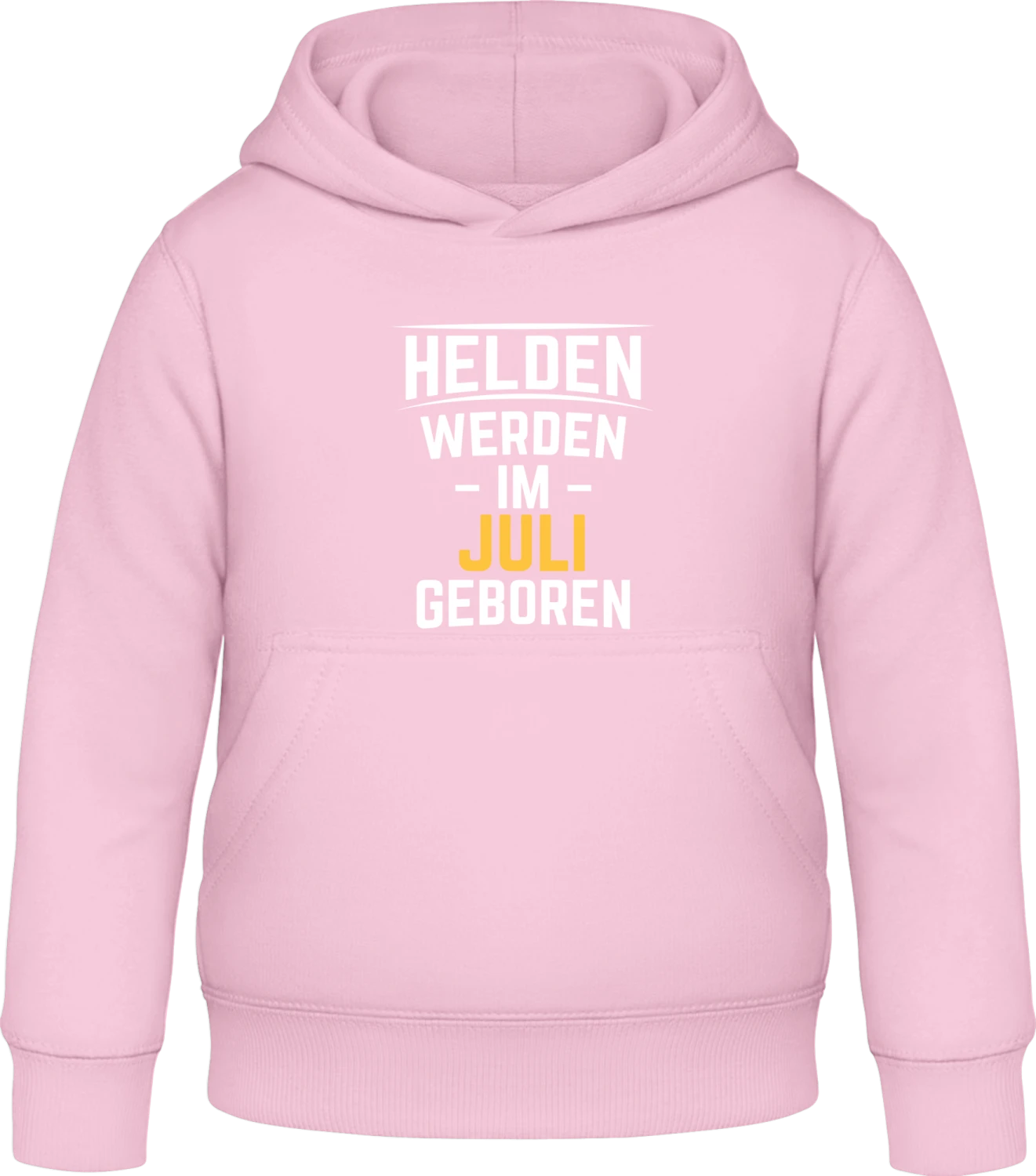 Helden werden im Juli geboren - Baby pink Awdis Hoodie Kids - Front