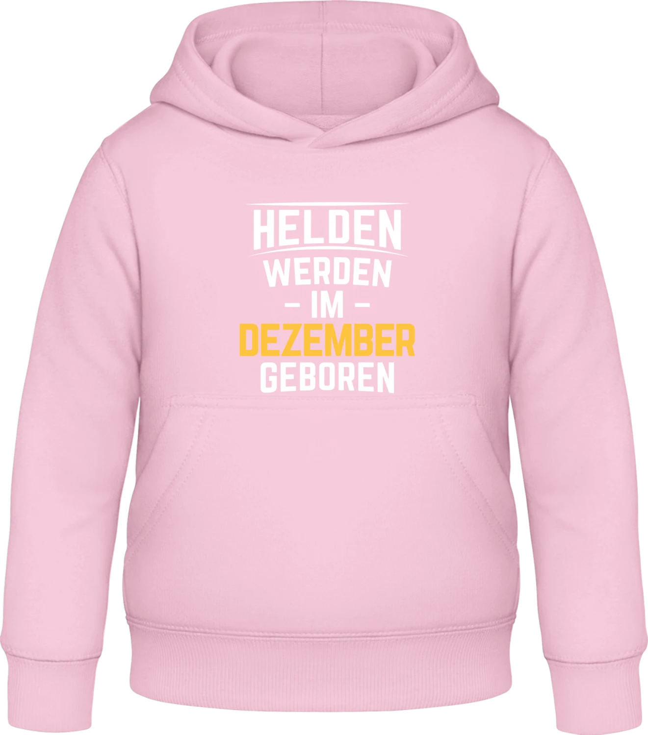 Helden werden im Dezember geboren - Baby pink Awdis Hoodie Kids - Front