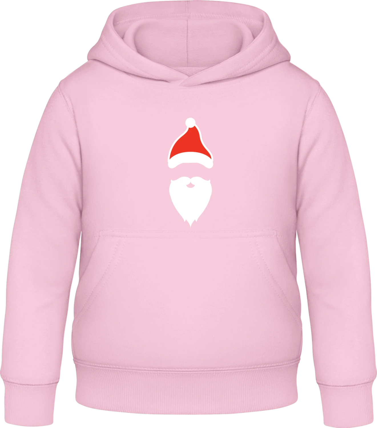 Santa Beard And Hat - Baby pink Awdis Hoodie Kids - Front