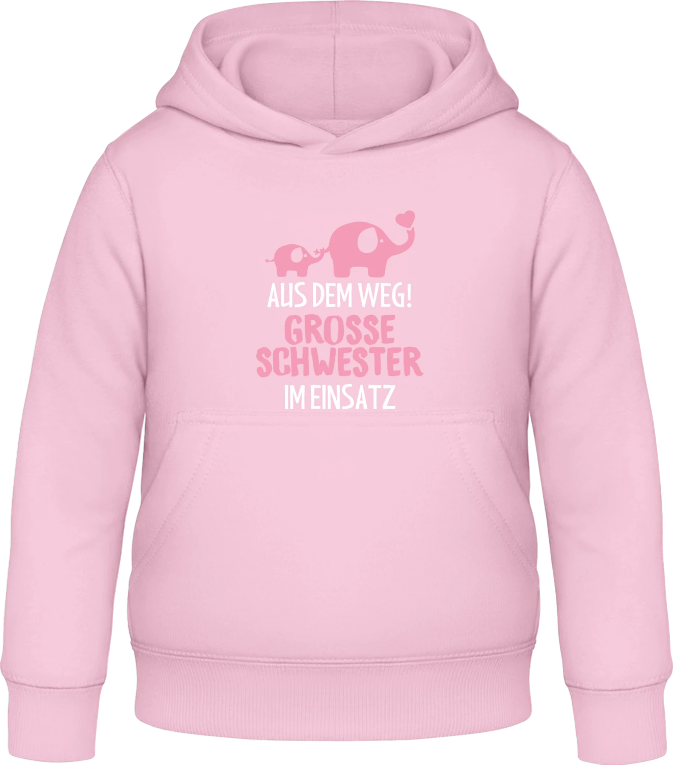 Aus dem Weg! Grosse Schwester im Einsatz - Baby pink Awdis Hoodie Kids - Front