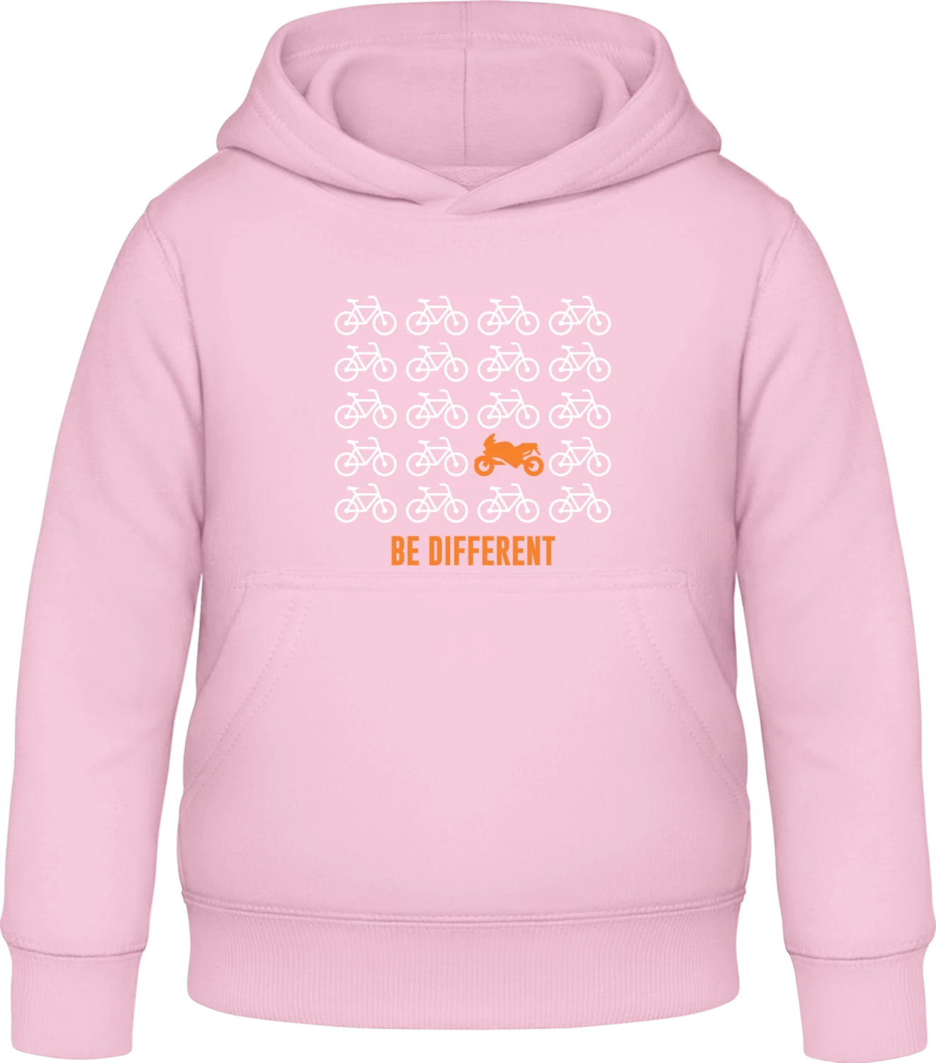 Be Different Motorcycle - Baby pink Awdis Hoodie Kids - Front