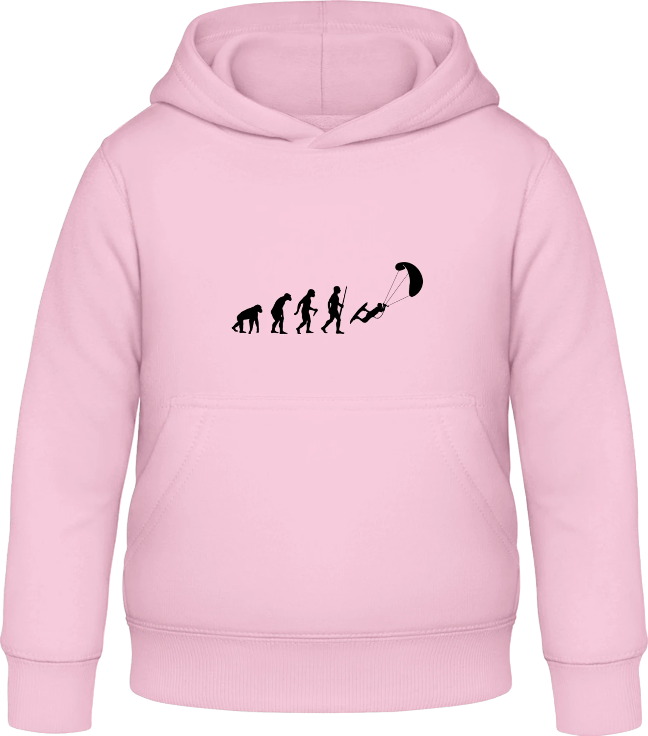 Kitesurfer Evolution - Baby pink Awdis Hoodie Kids - Front