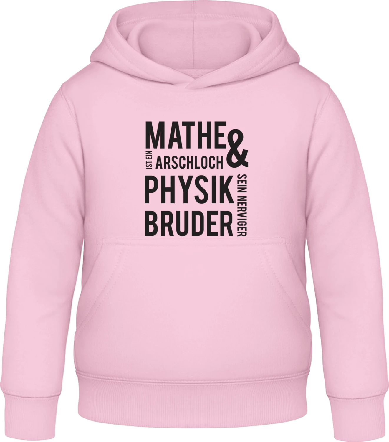 Mathe und Physik - Baby pink Awdis Hoodie Kids - Front