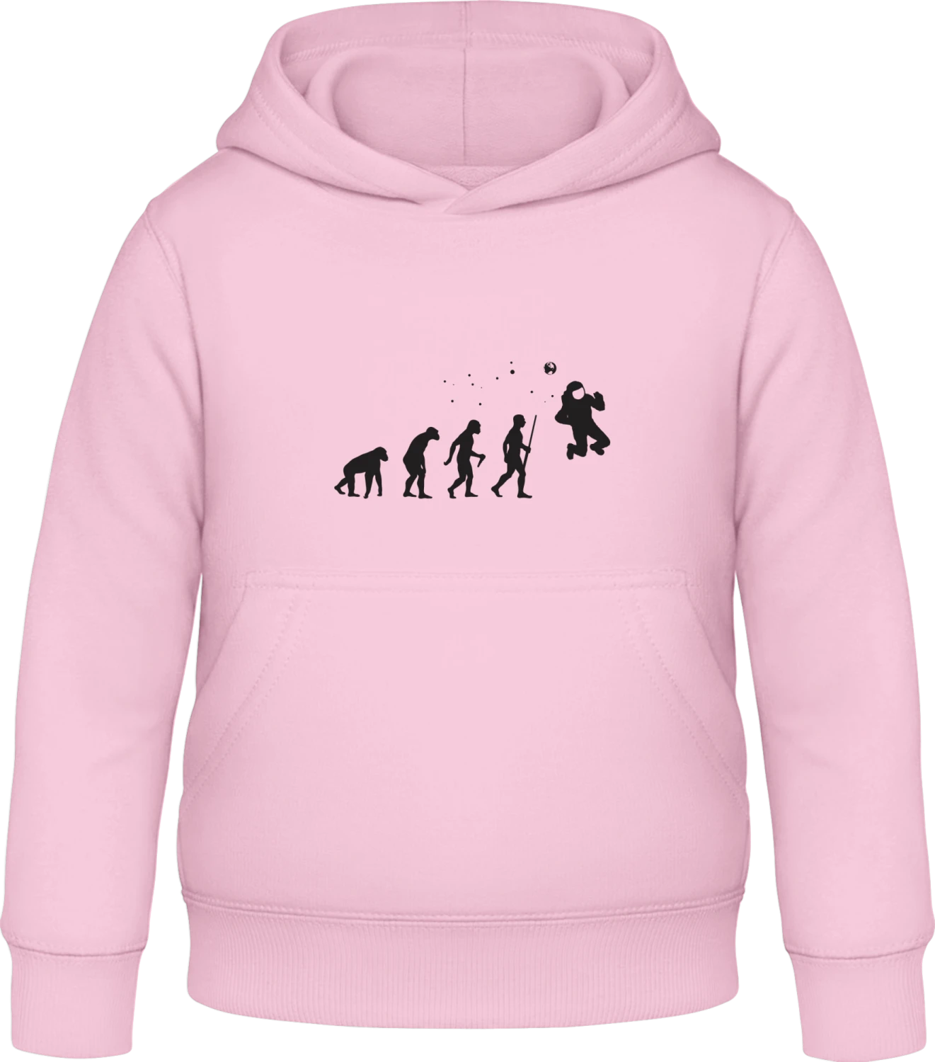 Cosmonaut Evolution - Baby pink Awdis Hoodie Kids - Front