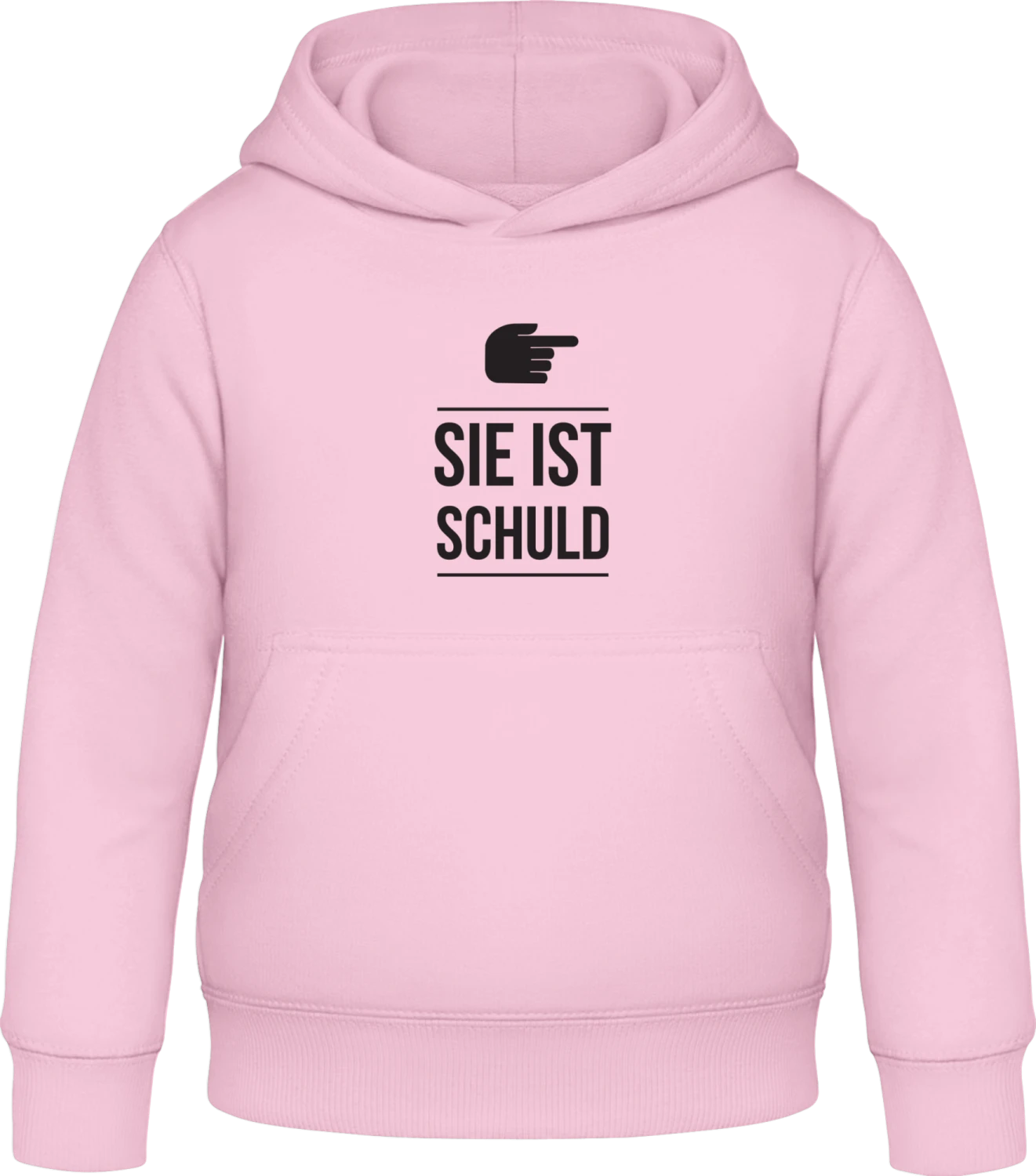 Sie ist schuld - Baby pink Awdis Hoodie Kids - Front