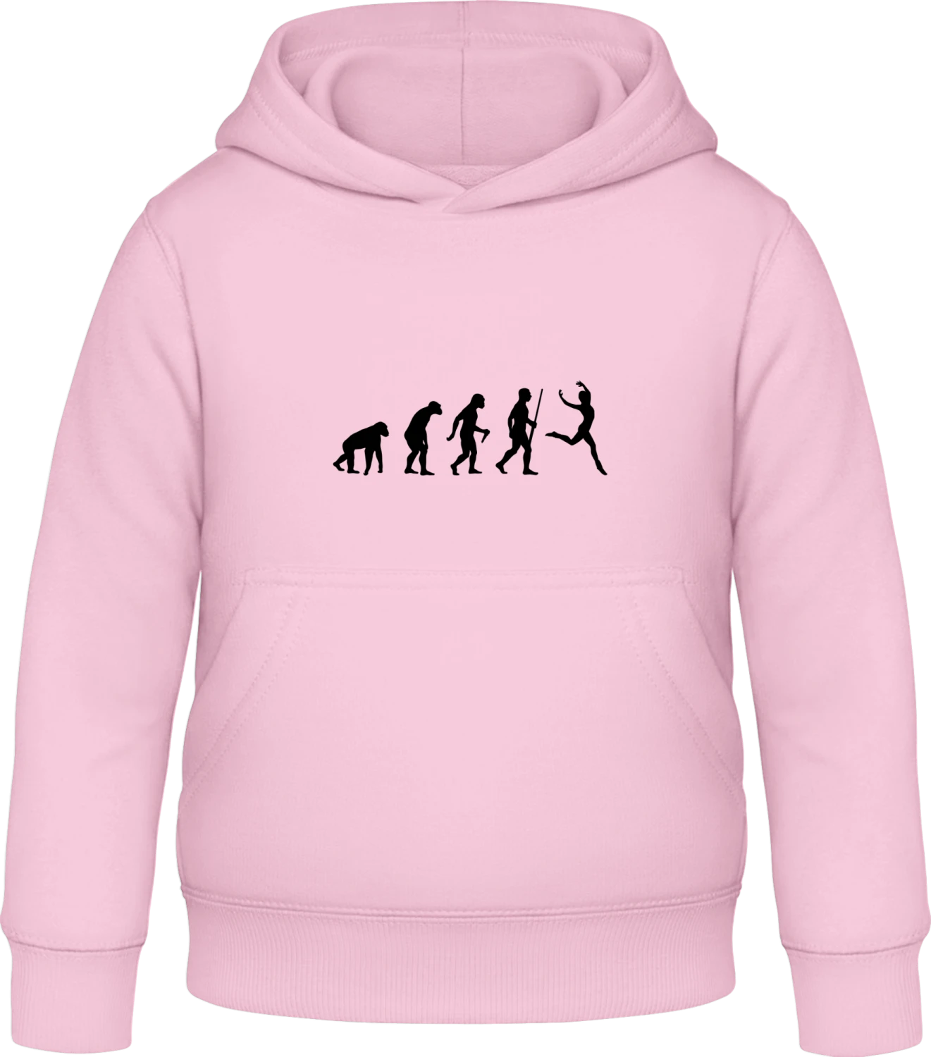 Gymnastics Evolution - Baby pink Awdis Hoodie Kids - Front