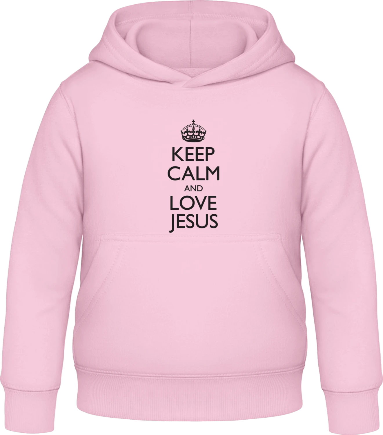 Keep Calm And Love JESUS - Baby pink Awdis Hoodie Kids - Front