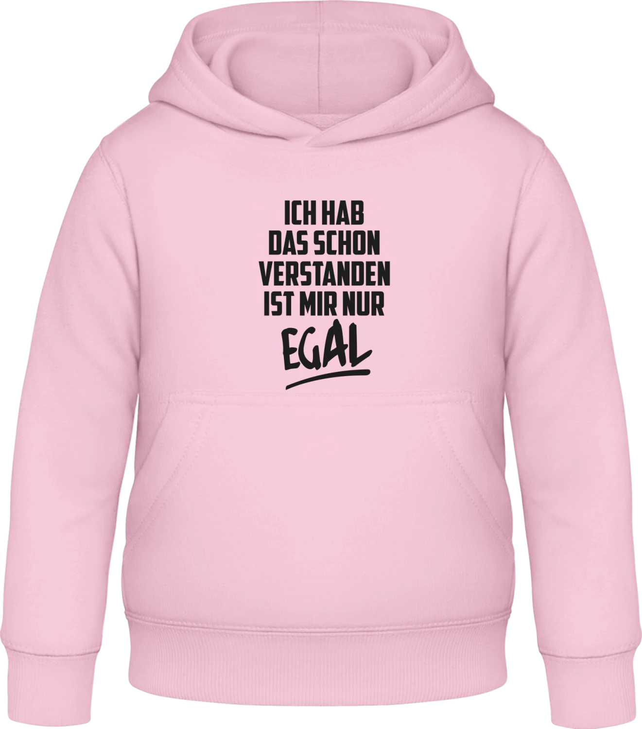 Ich hab das schon verstanden ist mir nur egal - Baby pink Awdis Hoodie Kids - Front