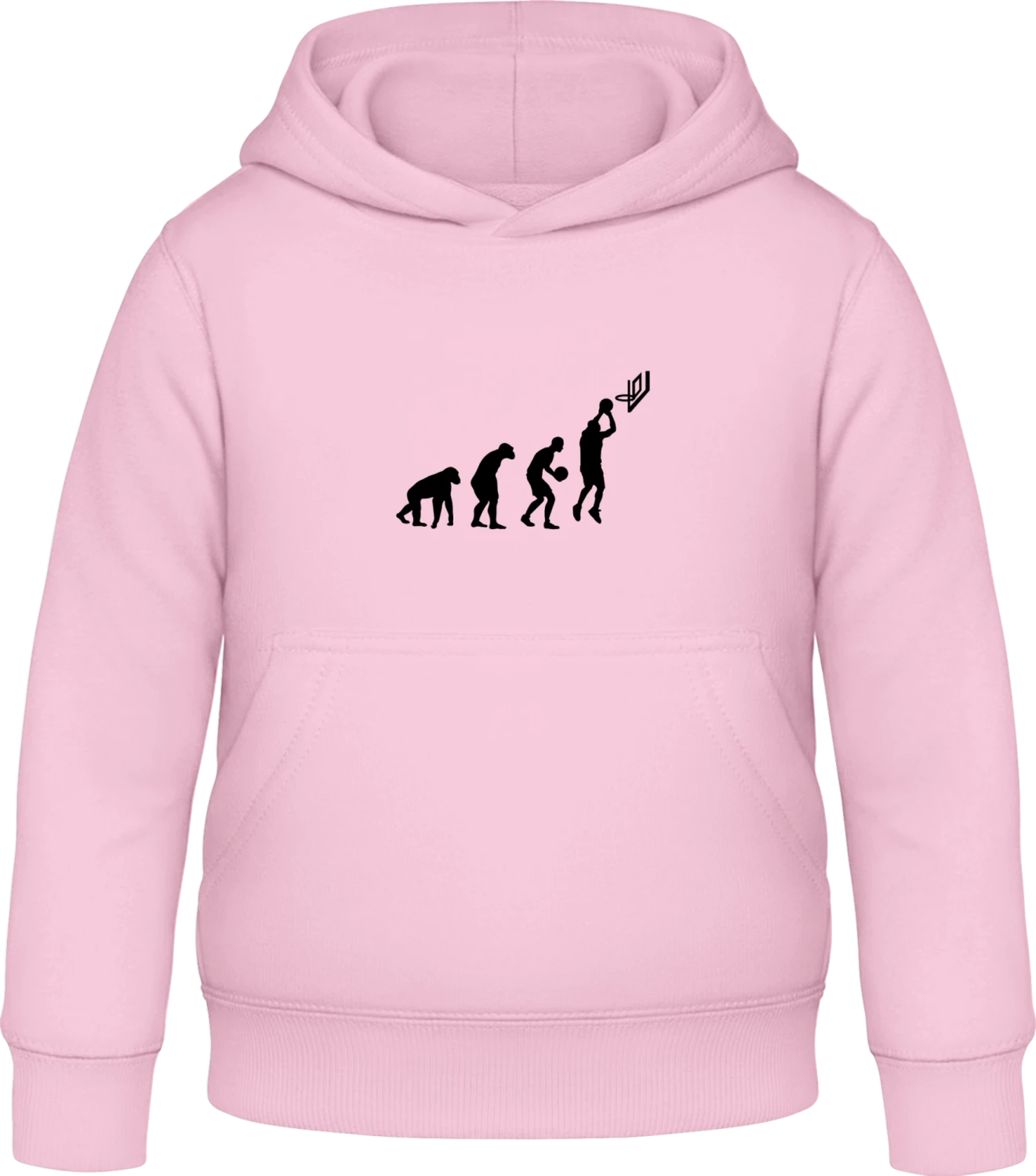 Basketball Evolution Hoop - Baby pink Awdis Hoodie Kids - Front