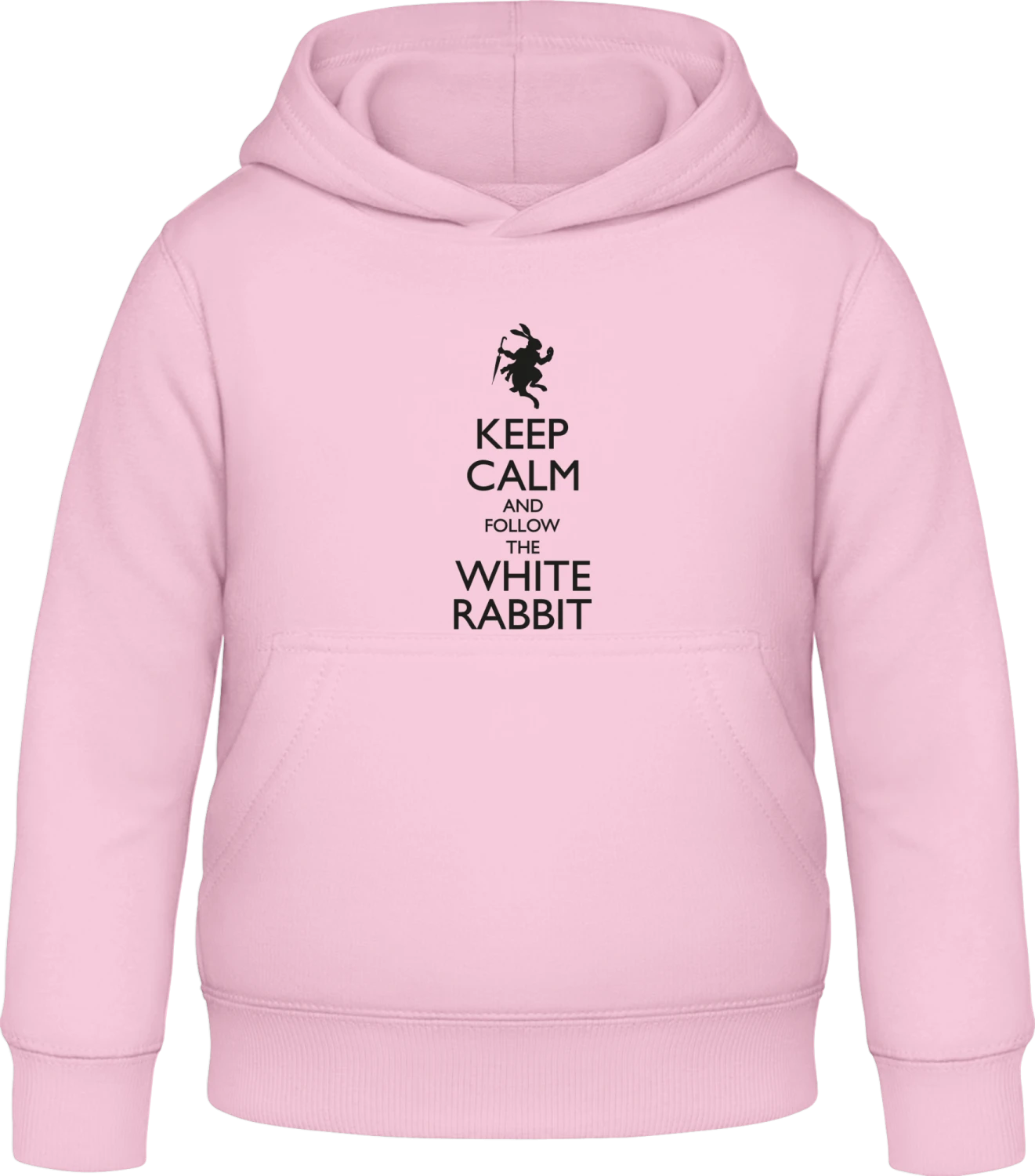 Keep Calm And Follow The White Rabbit - Baby pink Awdis Hoodie Kids - Front