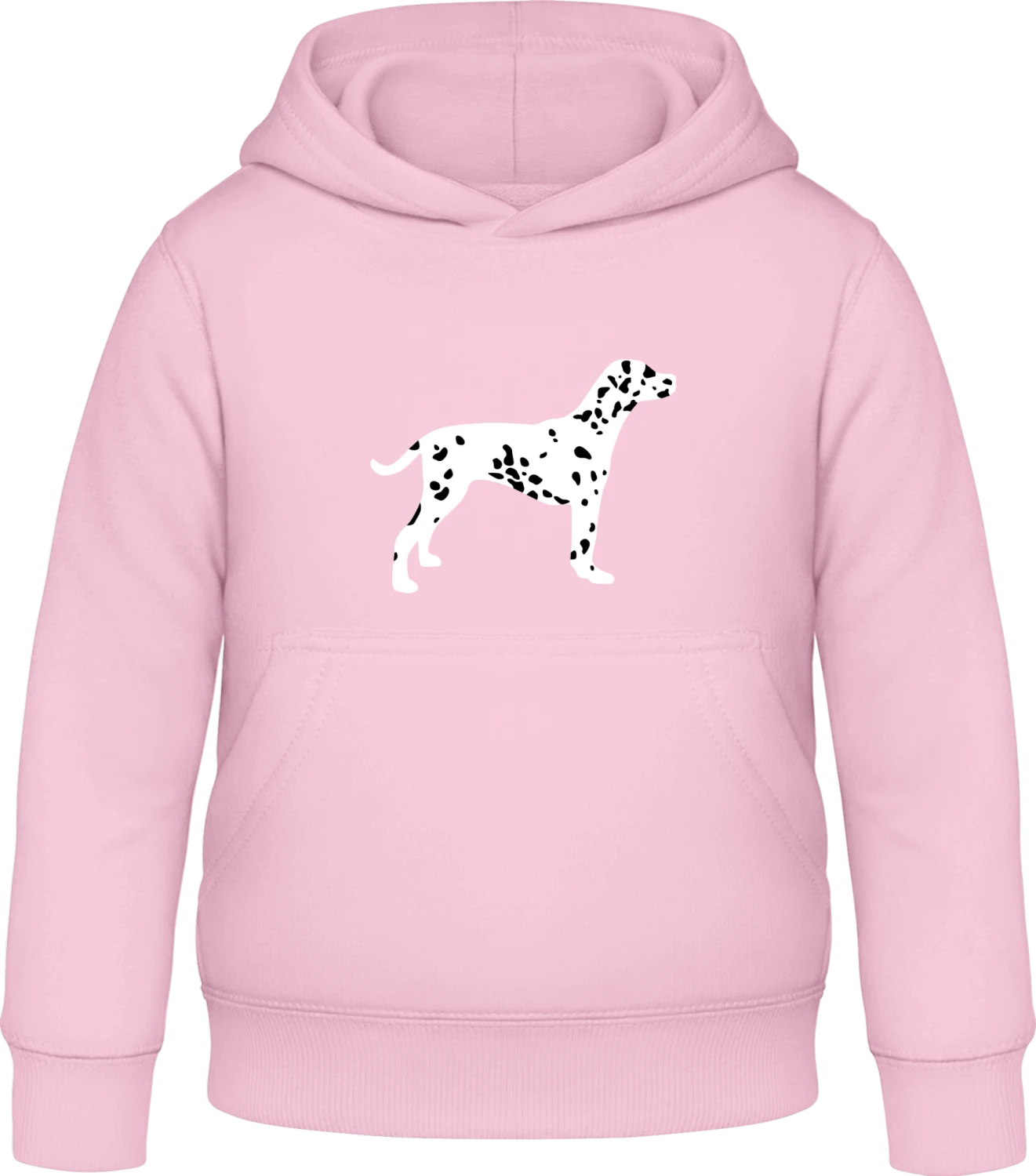 Dalmatian Silhouette - Baby pink Awdis Hoodie Kids - Front