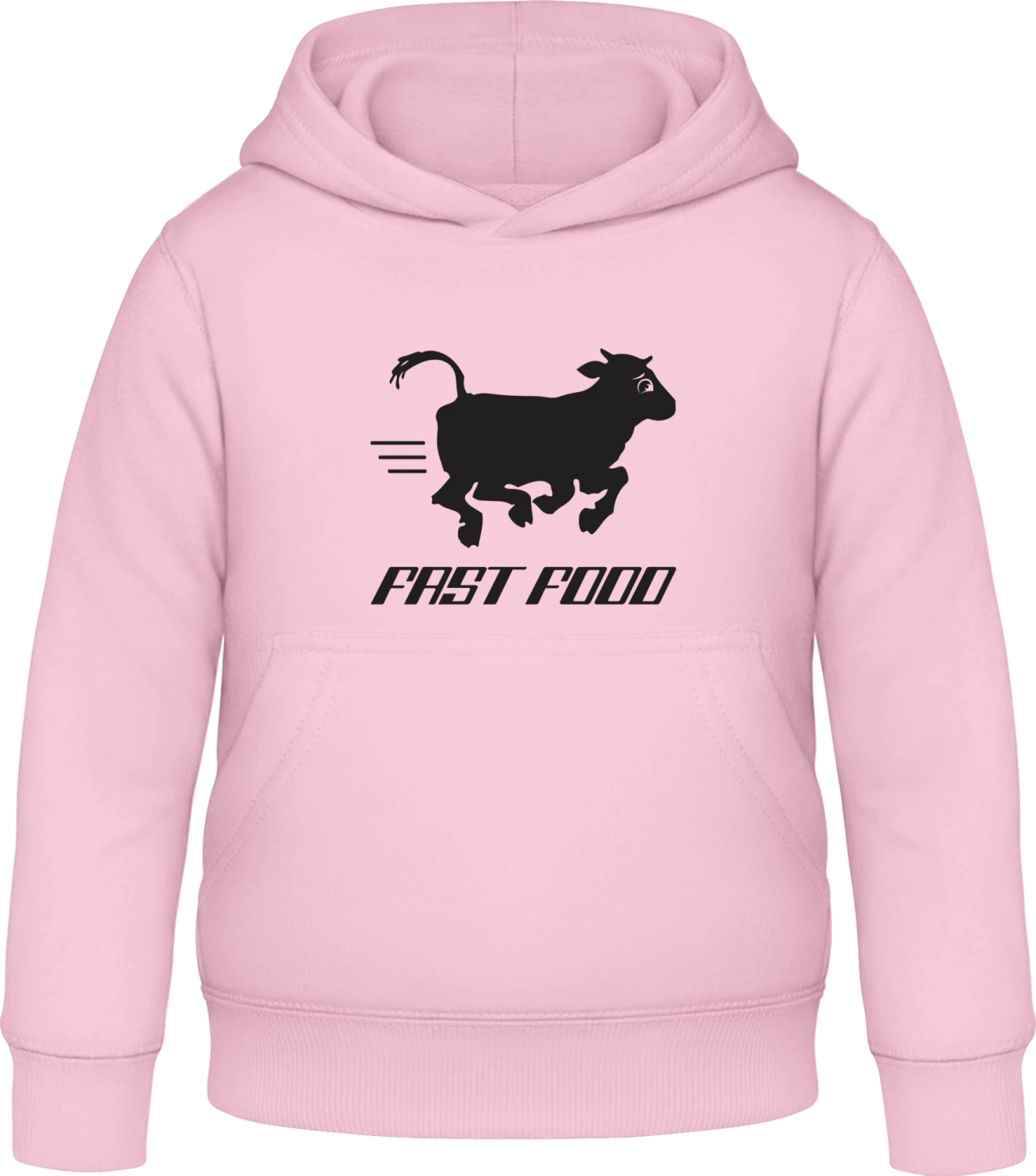 Fast Food Cow - Baby pink Awdis Hoodie Kids - Front