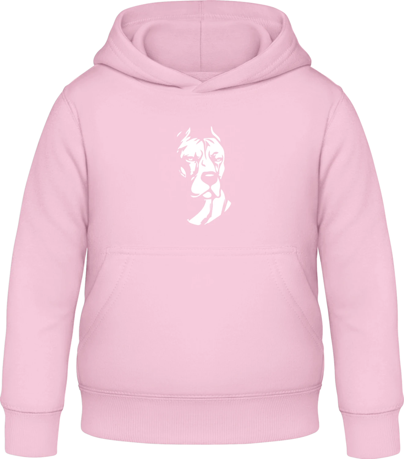 Pitbull Face - Baby pink Awdis Hoodie Kids - Front